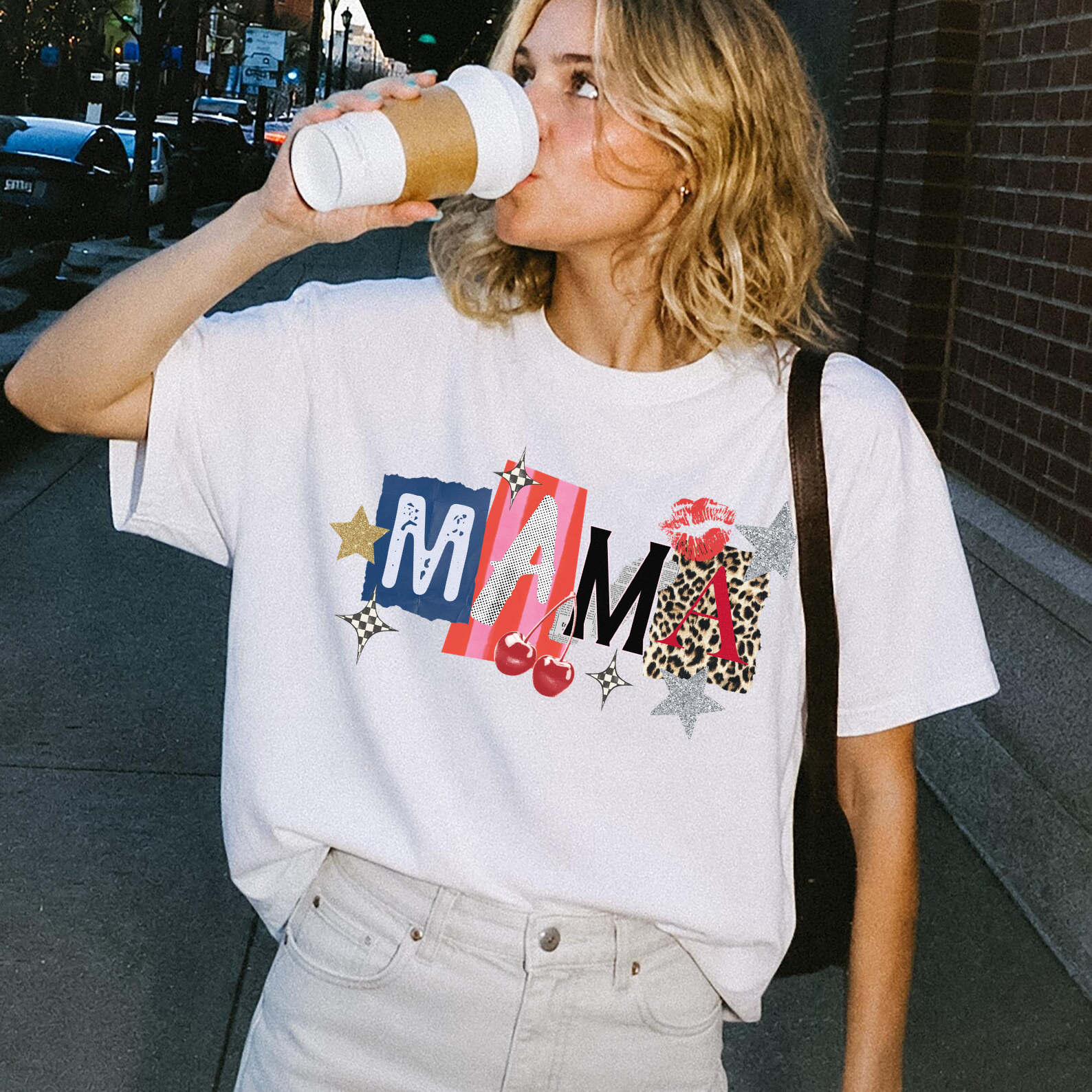 Mama Retro Collage Graphic Tee