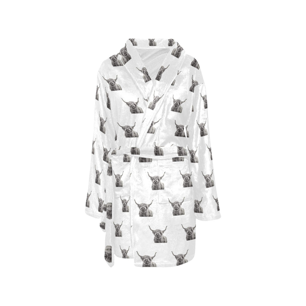 Silly Highland Cow Women's Western Bath Robe