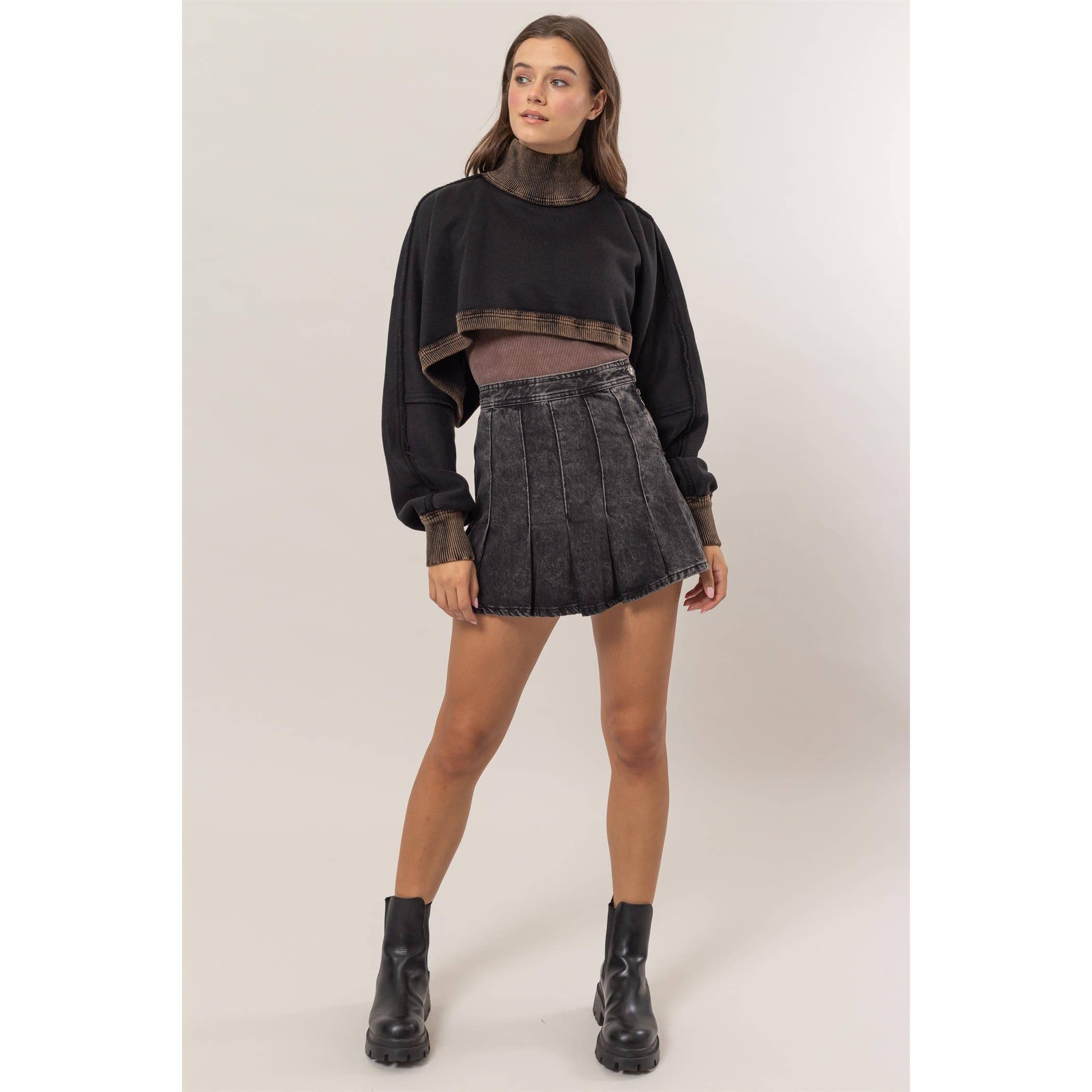 Dark Romance Mock Neck Crop