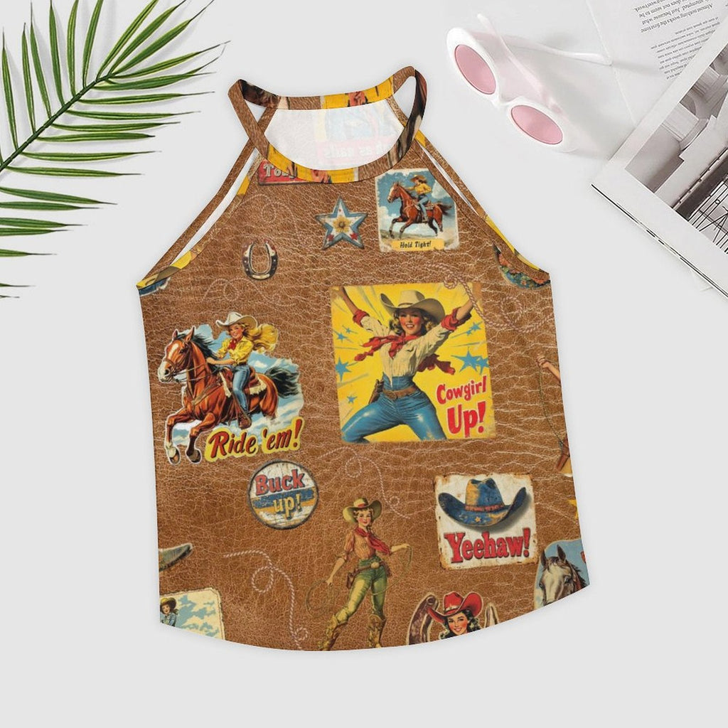 Vintage Cowgirl Collage Western Tank Top