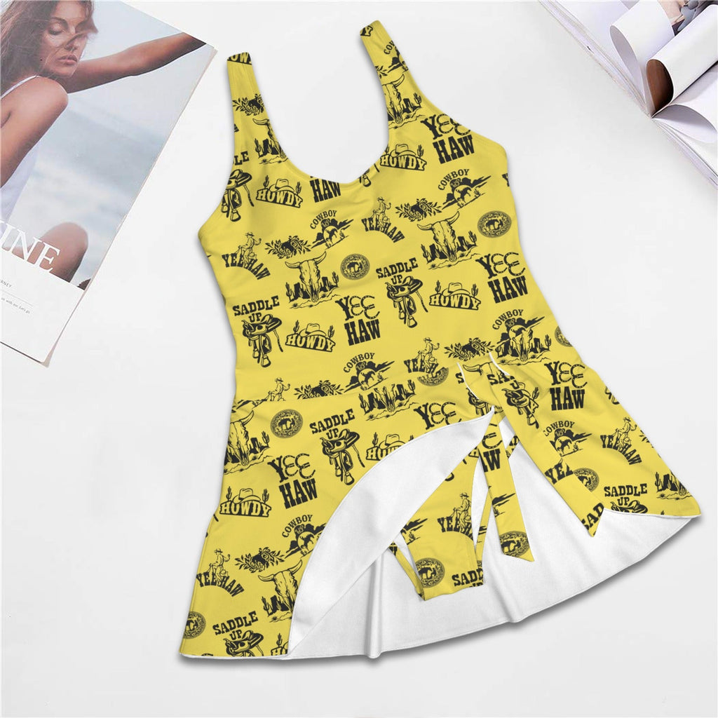 Cowgirl Graphics Skirted One Piece Swim Suit