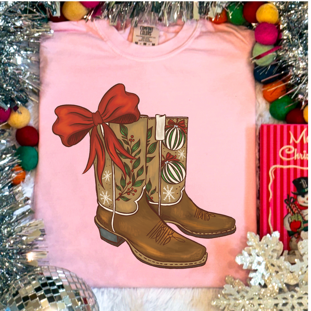 Christmas Boots tee