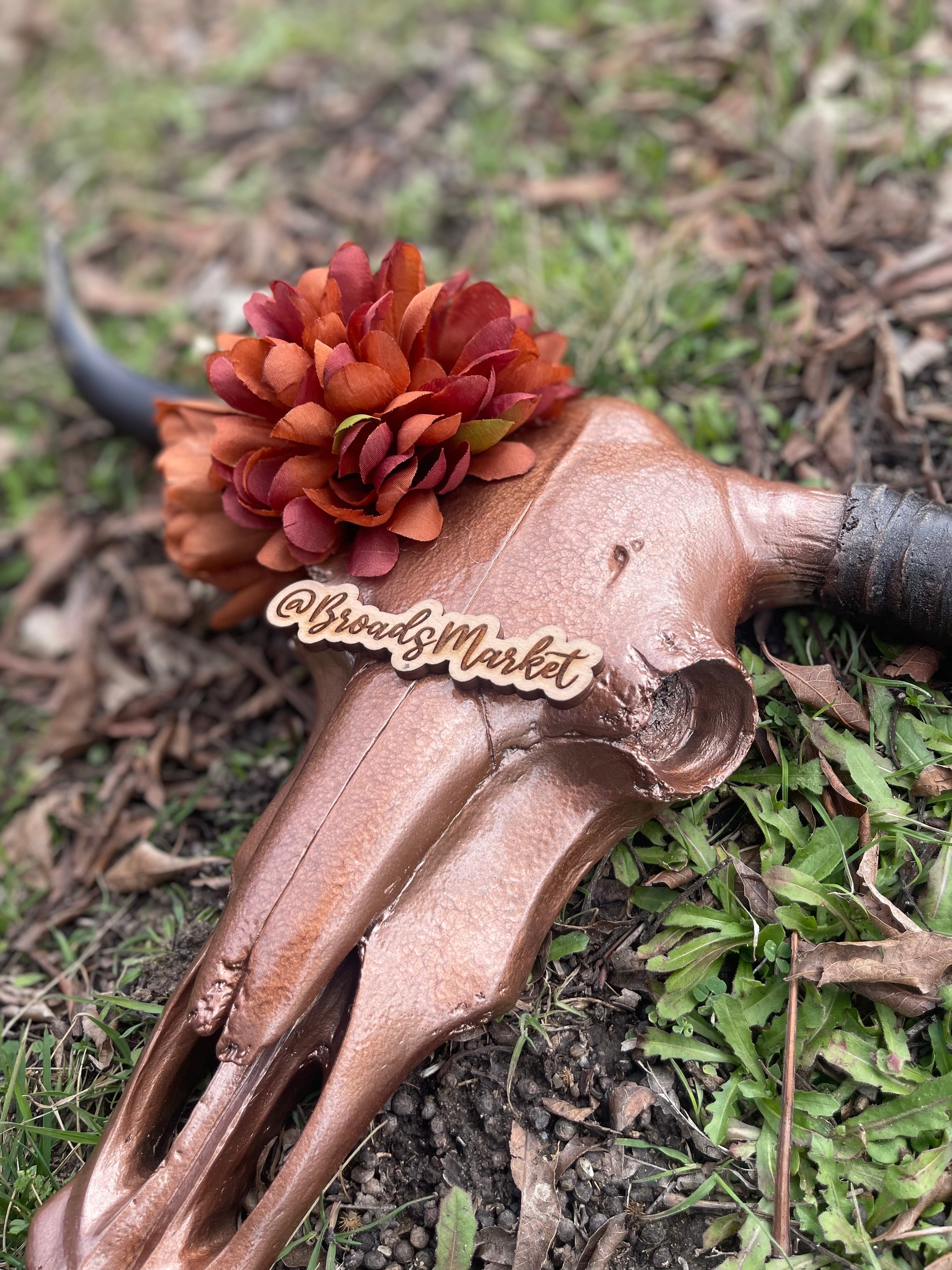 Rustic Floral Cowskull