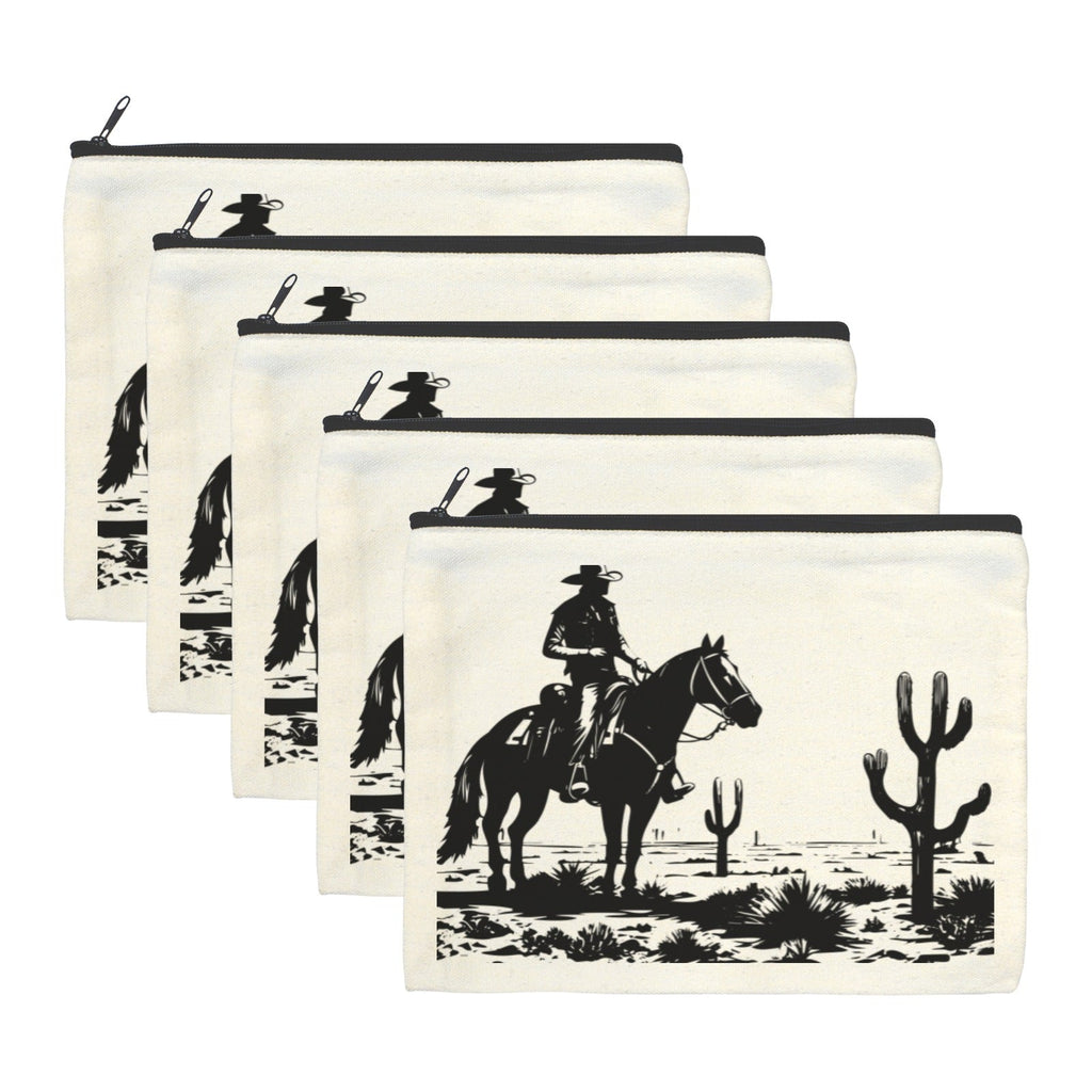 Black White Desert Cosmetic Bag Pack of 5 Made in America