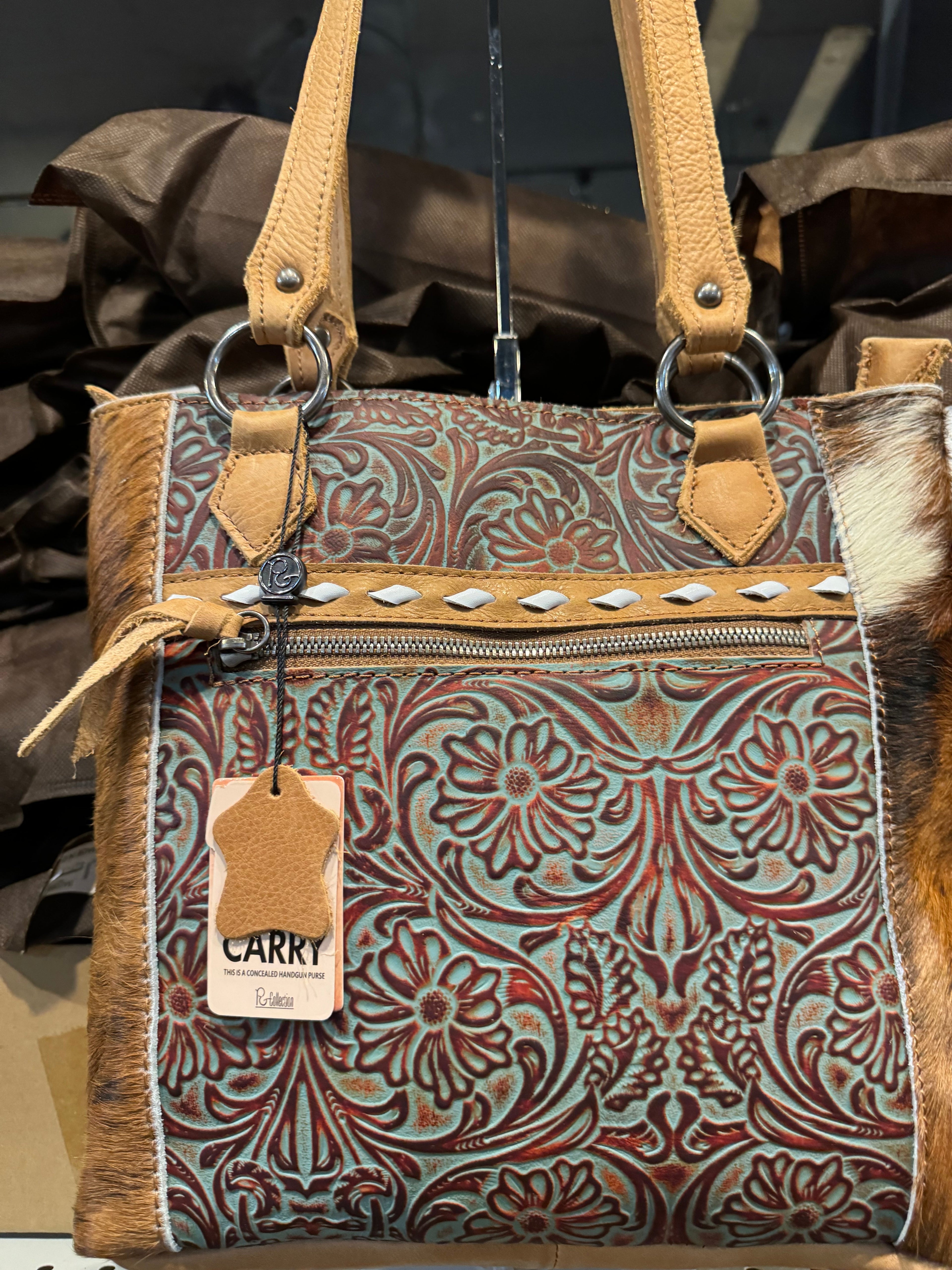 Full Tooled Cowhide Handbag BA2820