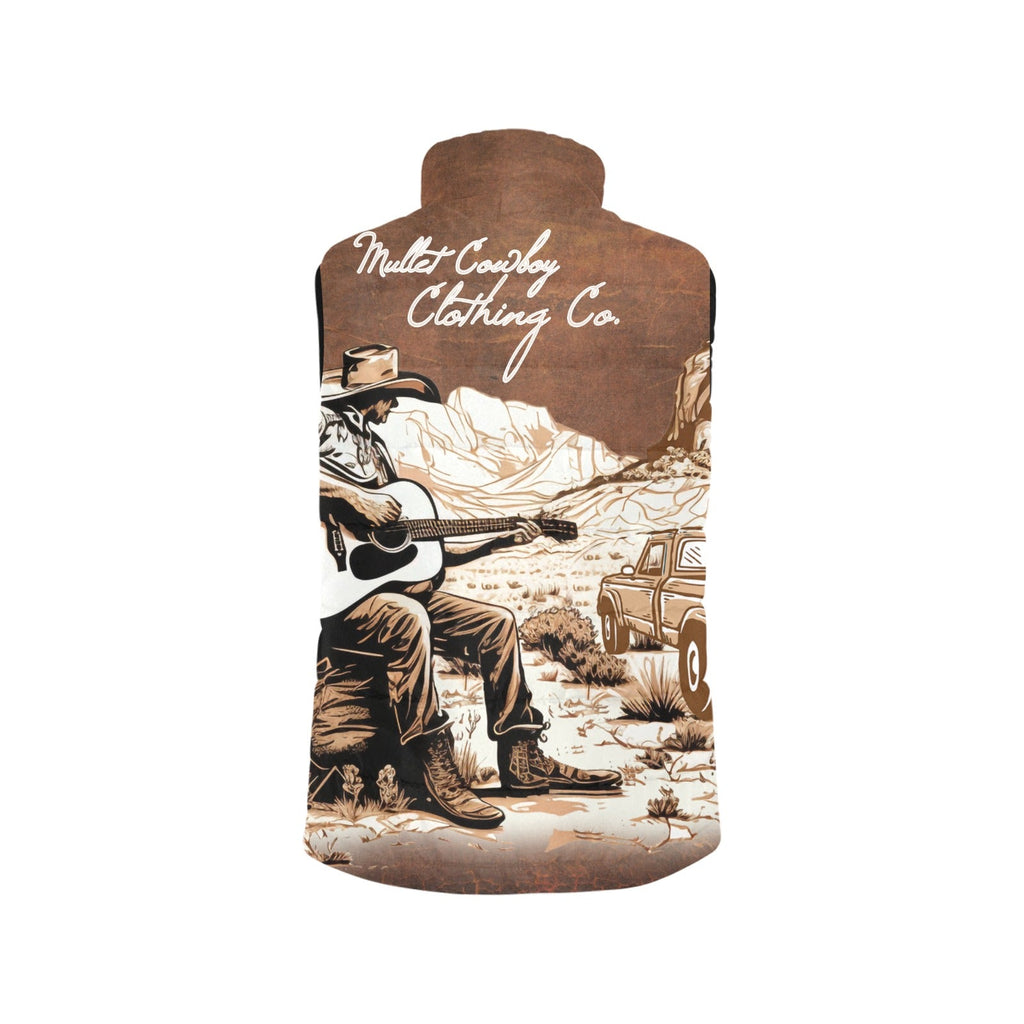 Mullet Cowboy in Desert Men's Puffy Vest