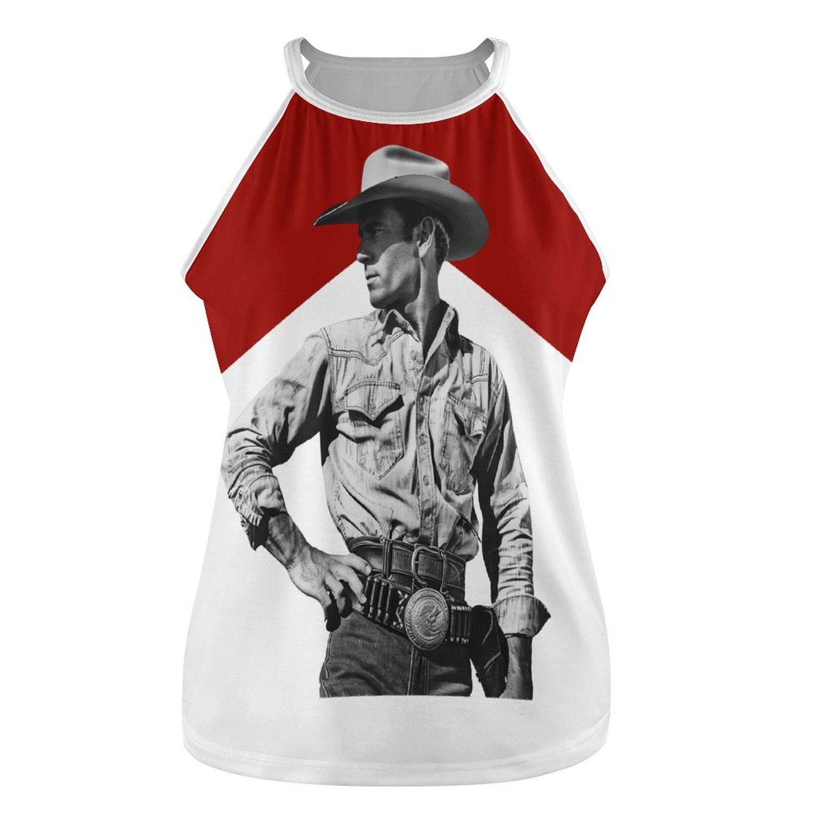 Black White Cowboy Vintage Tank Top