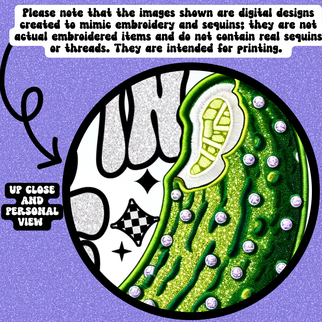 Pickles are Great until Youre in one faux embroidery T-shirt