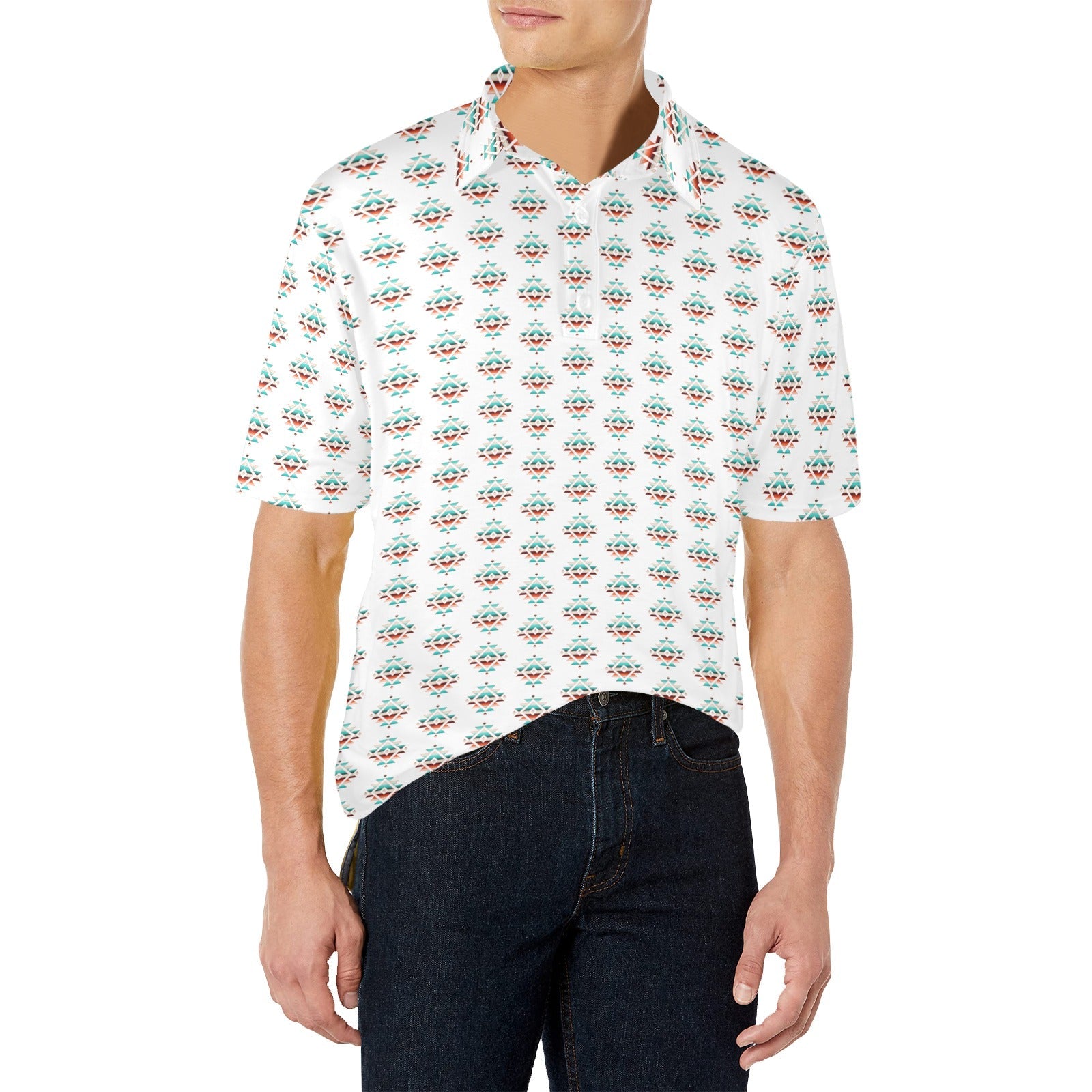 Serape Aztec Polo Style Shirt