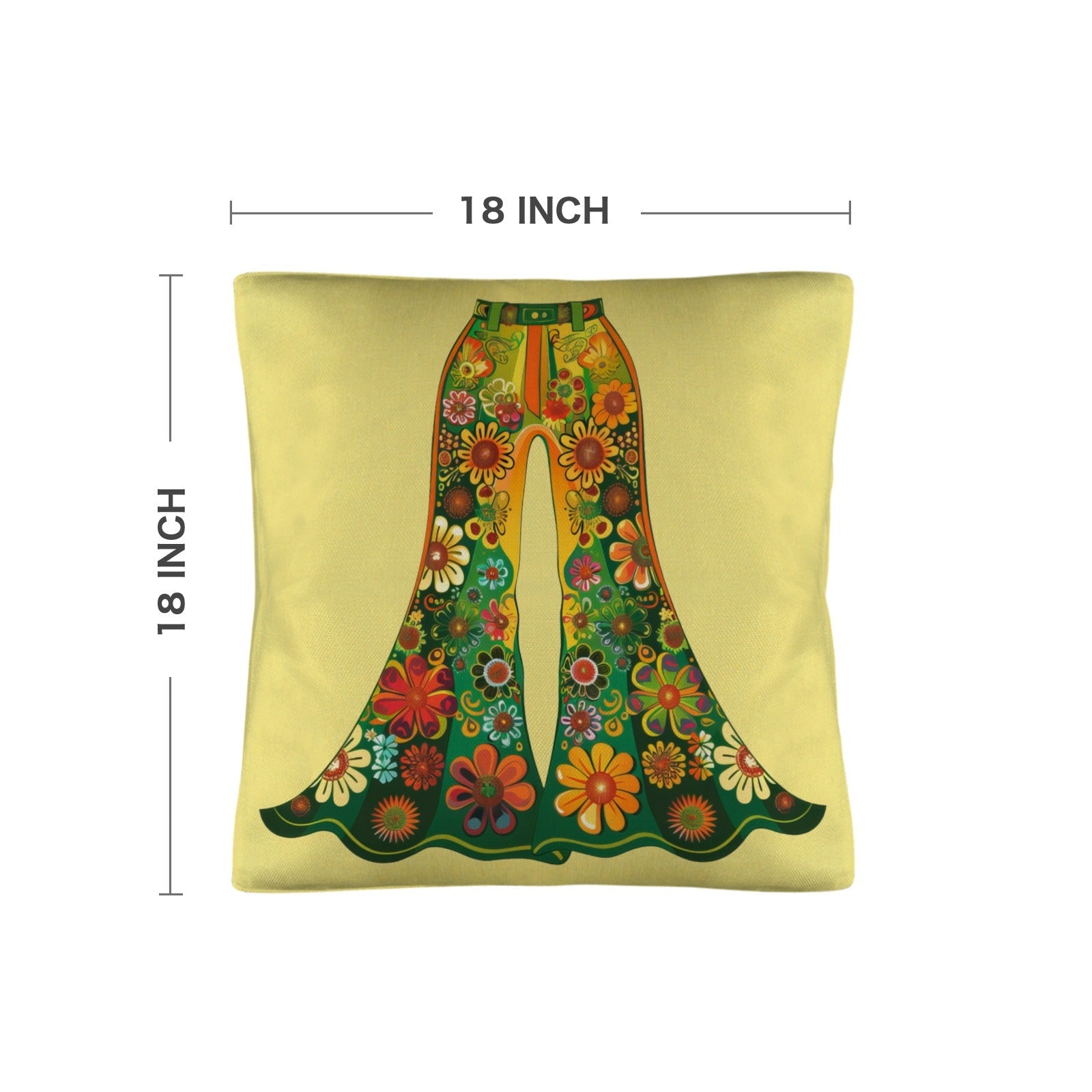 Floral Bell Bottoms Pillow Case Made in America