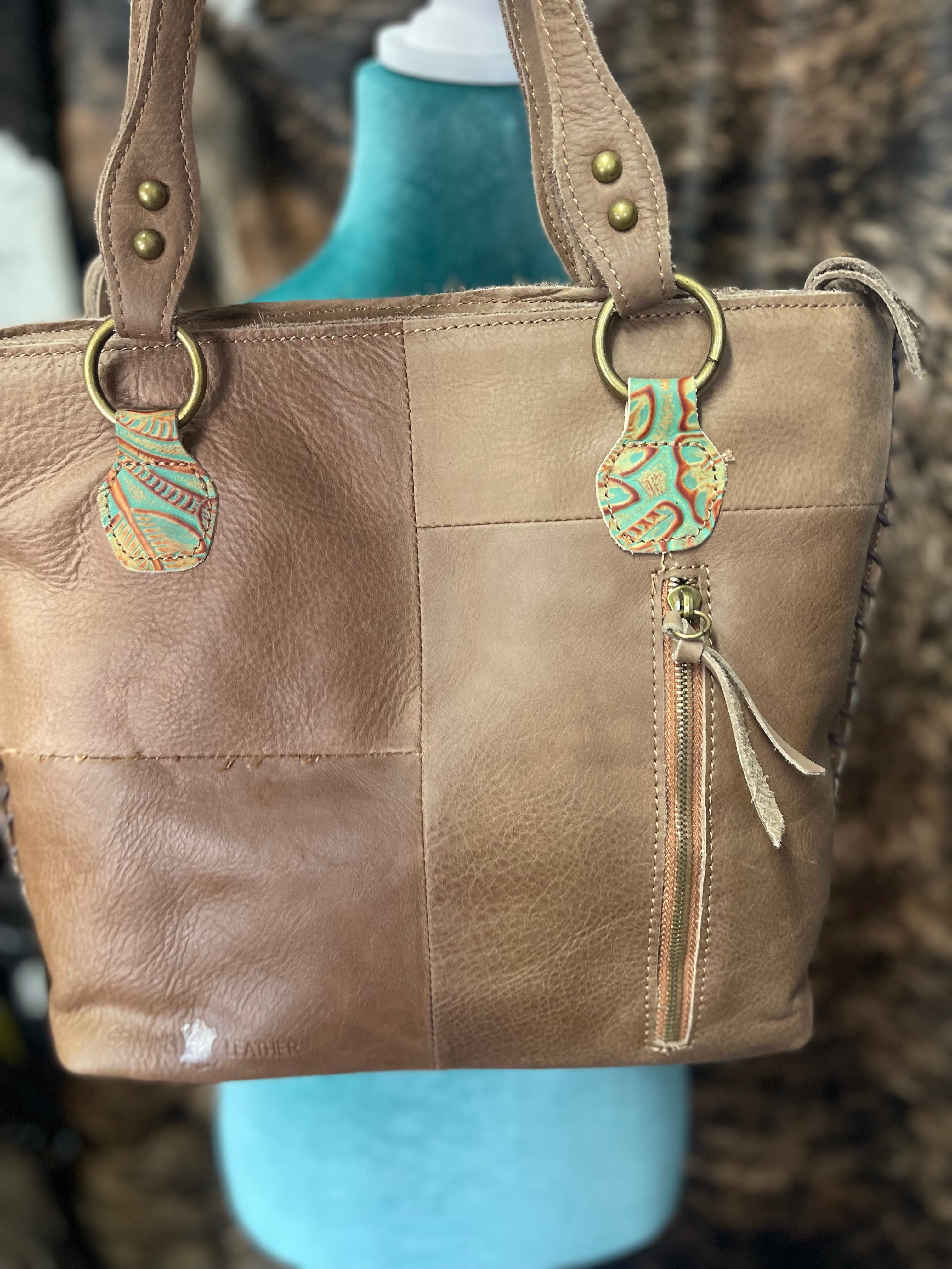 Tooled Floral Cowhide Shoudler Bag Purse