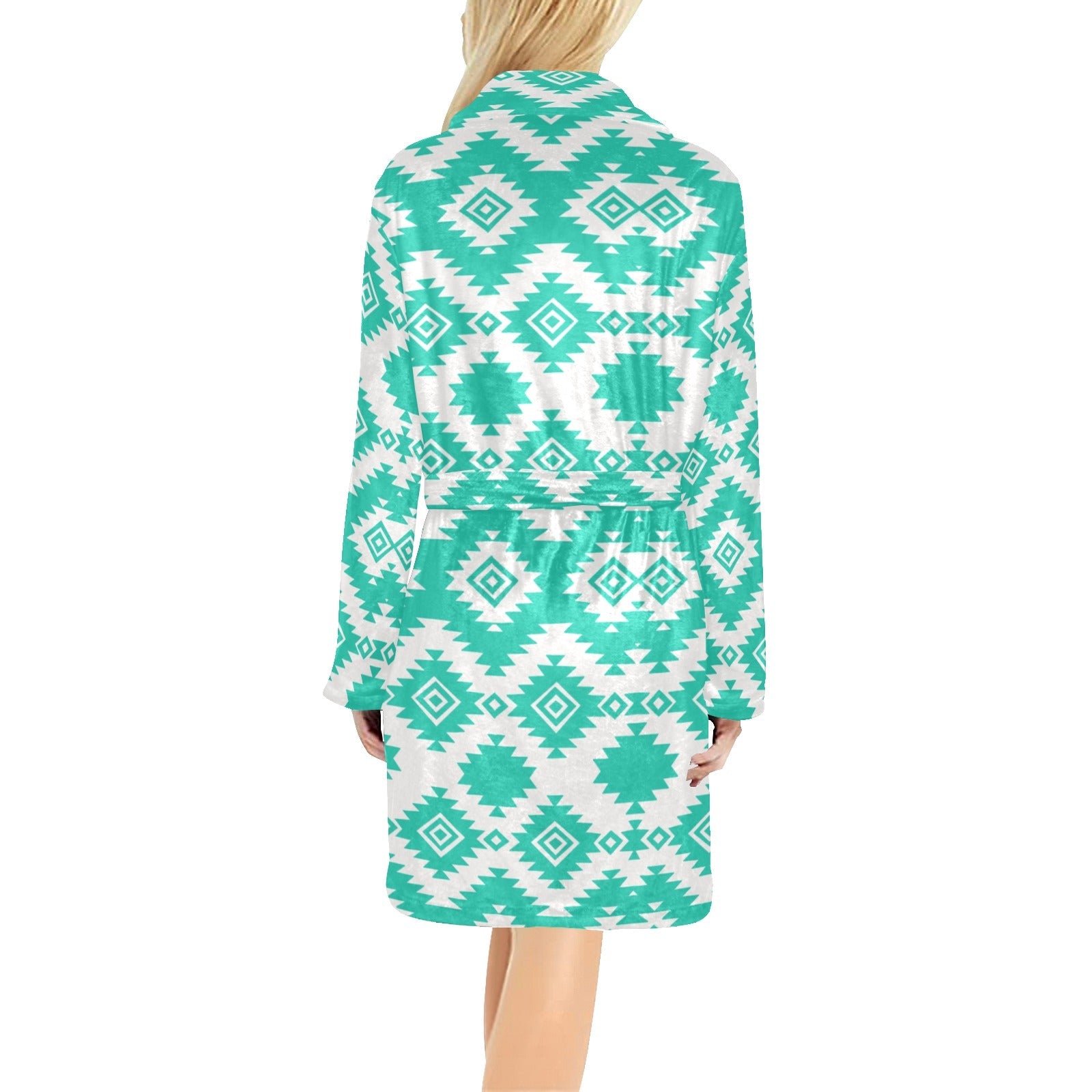 Turquoise Aztec Women's Western Bath Robe