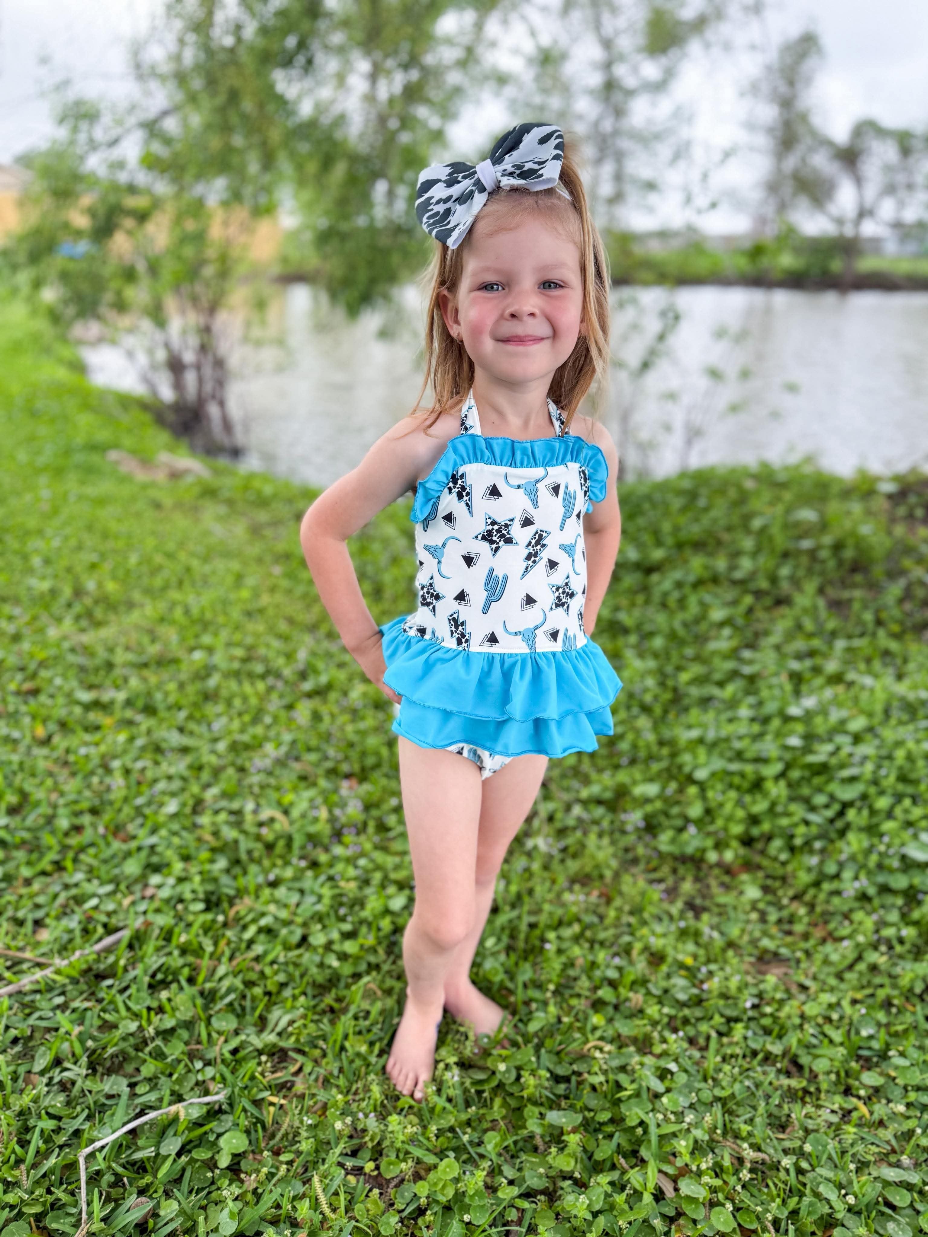 Wild & Western Ruffled Swim Suit
