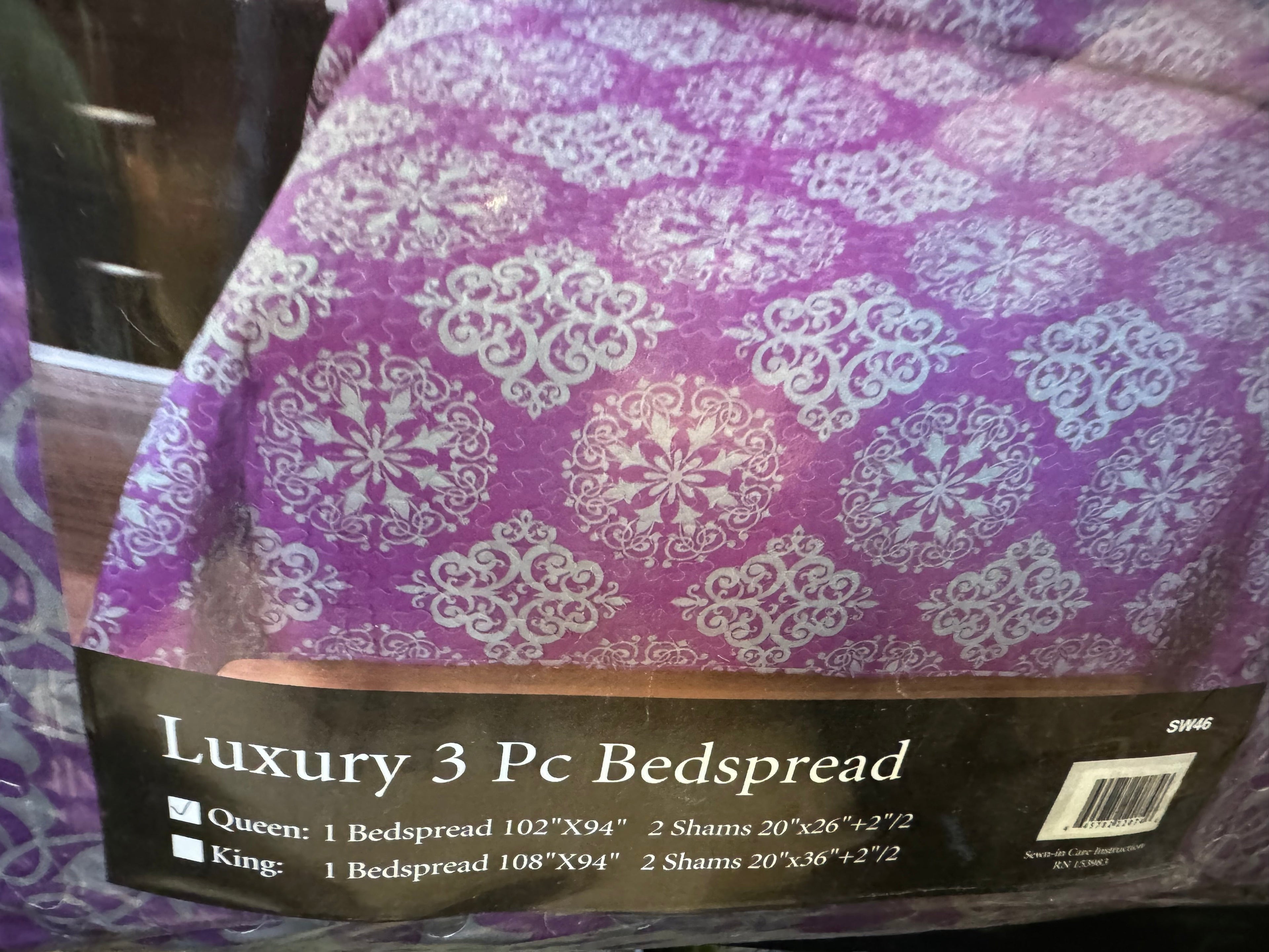 Purple Damask Bedding Set