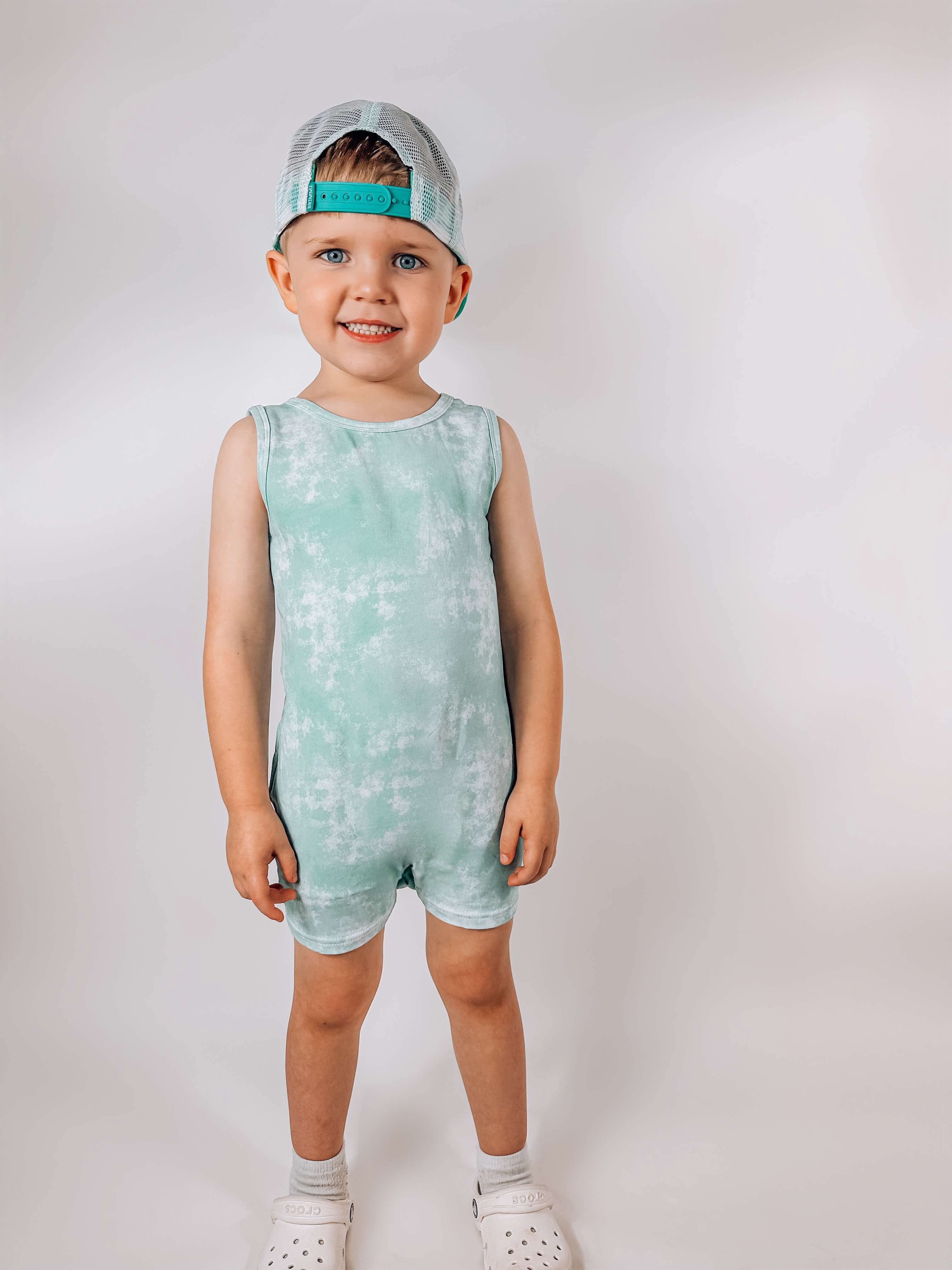 Mint Tie Dye Tank Top Romper