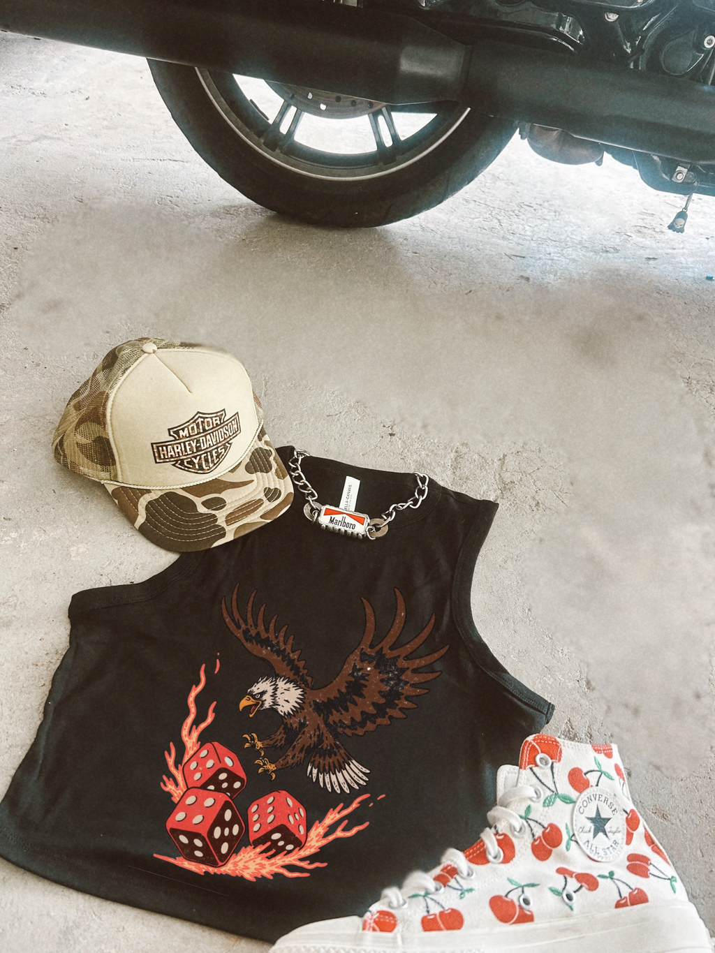 HD Eagle Ribbed Racer Tank