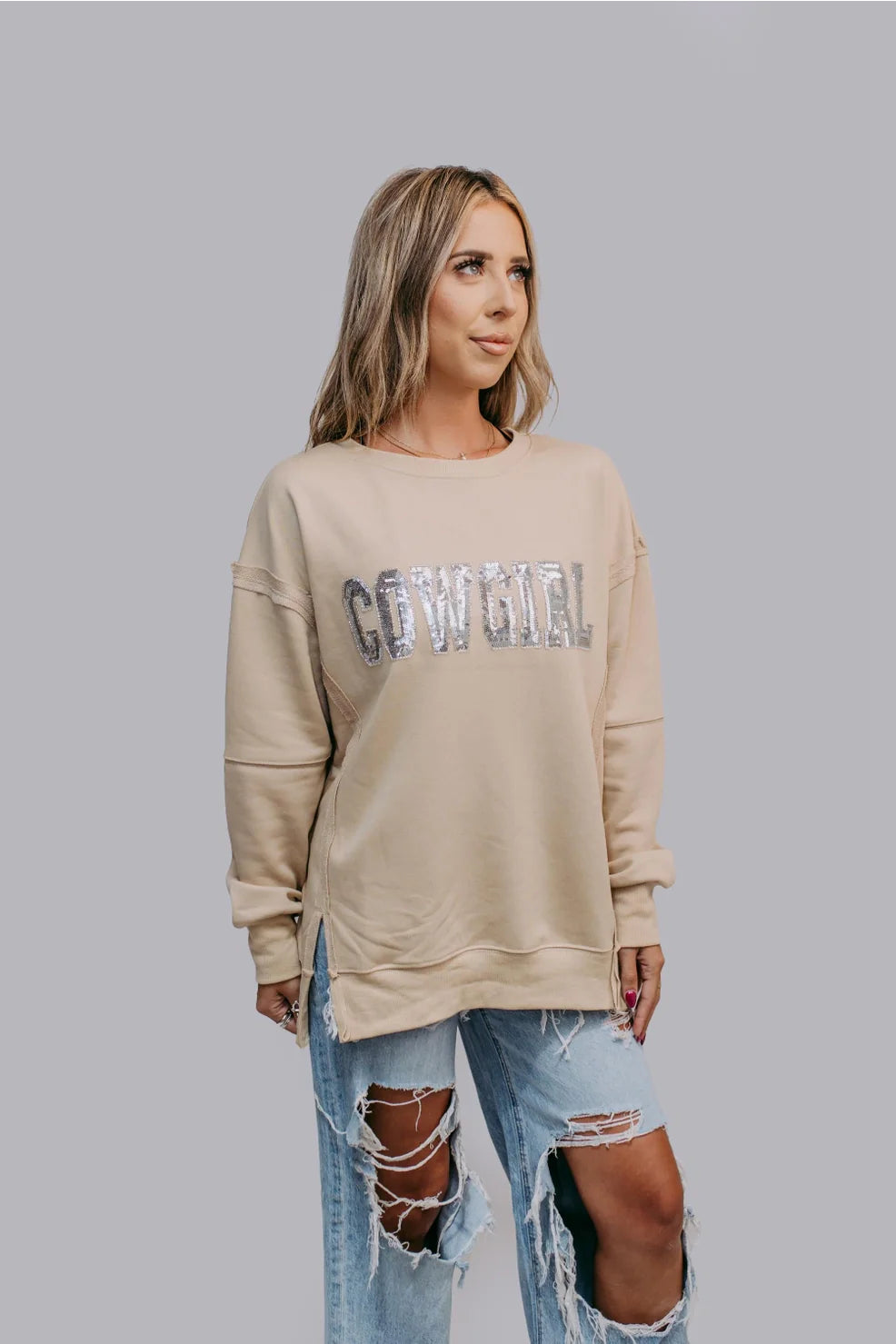 Cowgirl Sequin Sweatshirt