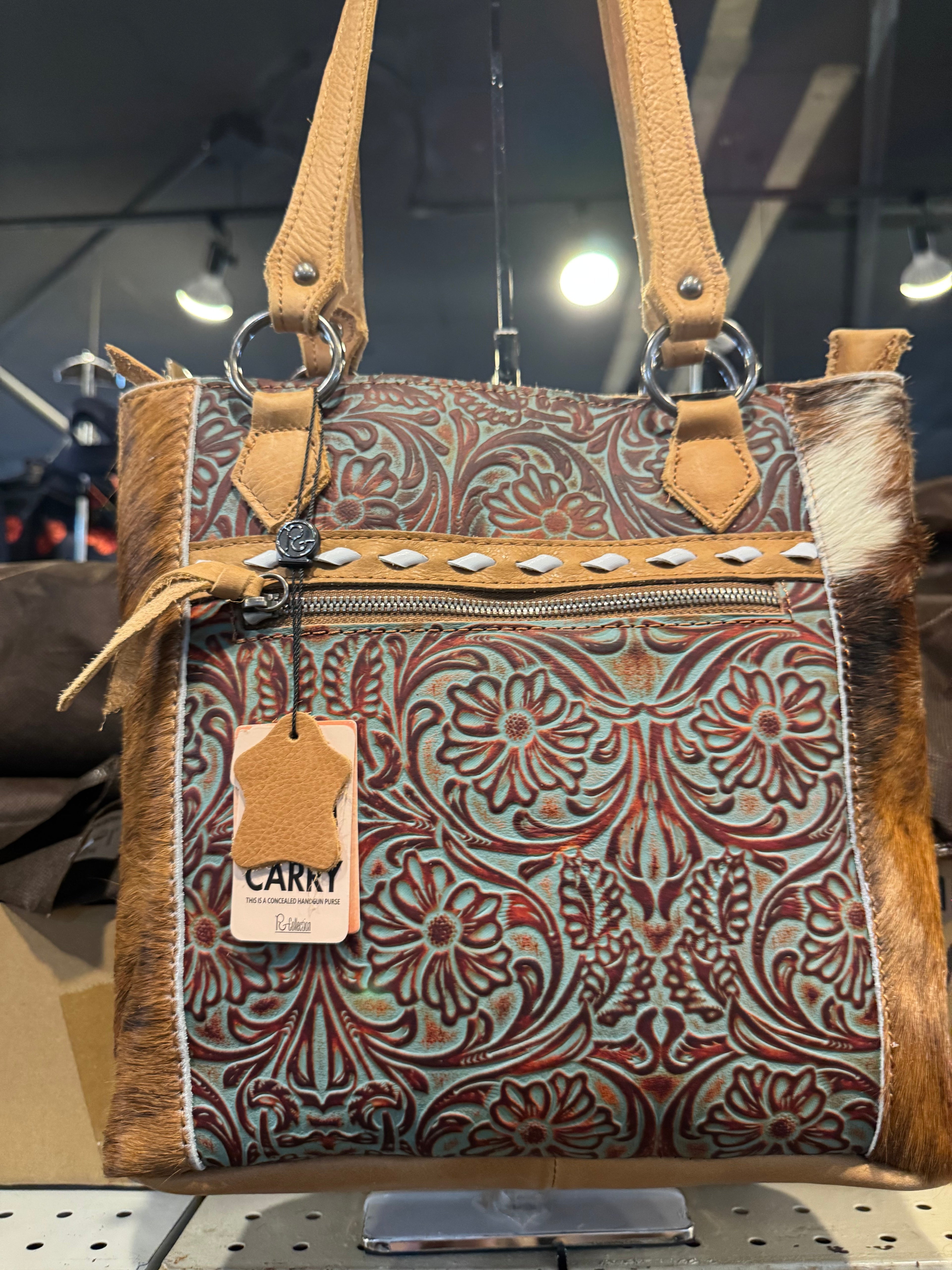 BA2820 Full Tooled Cowhide Handbag