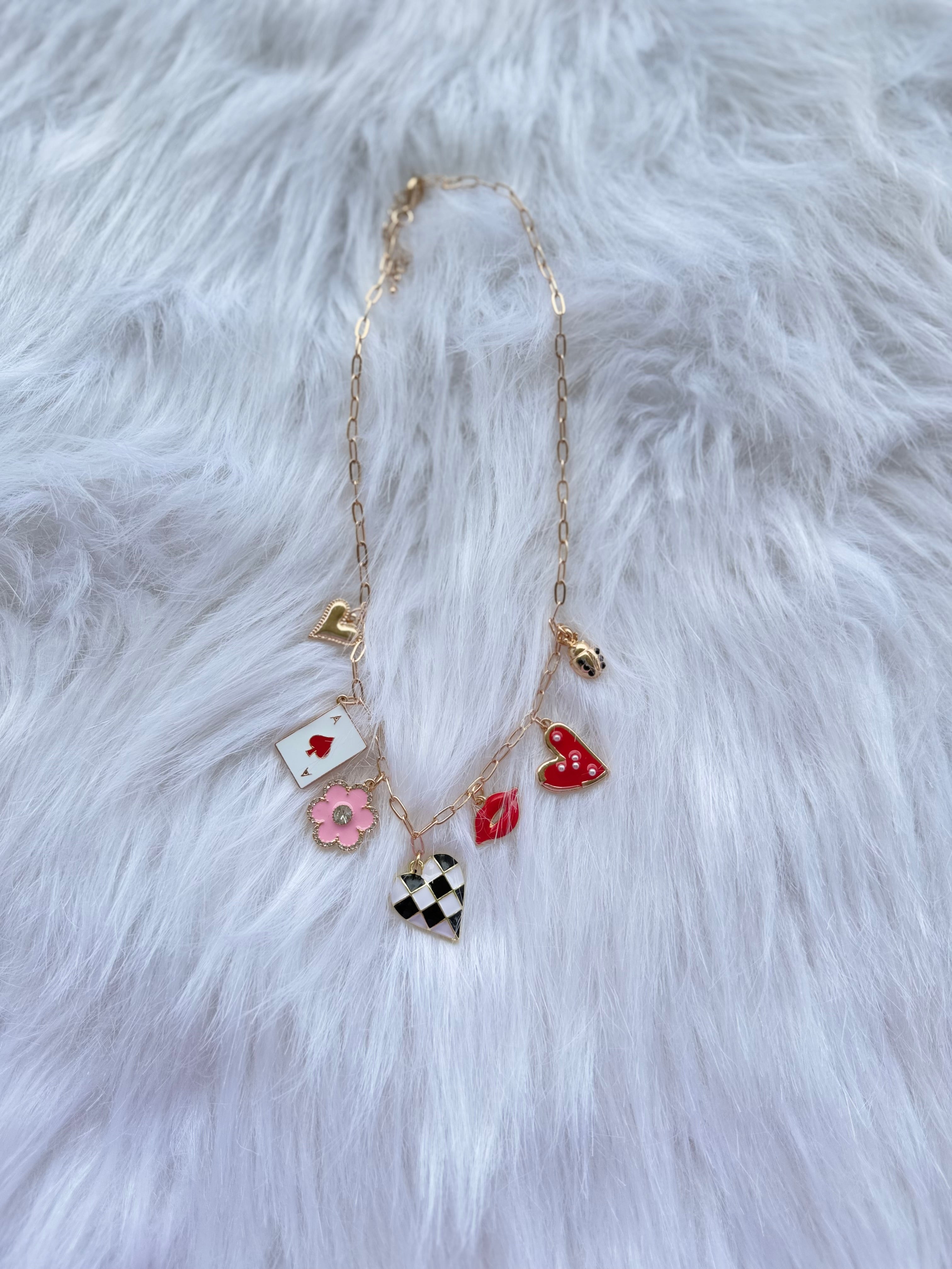 Flirty fortune charm necklace