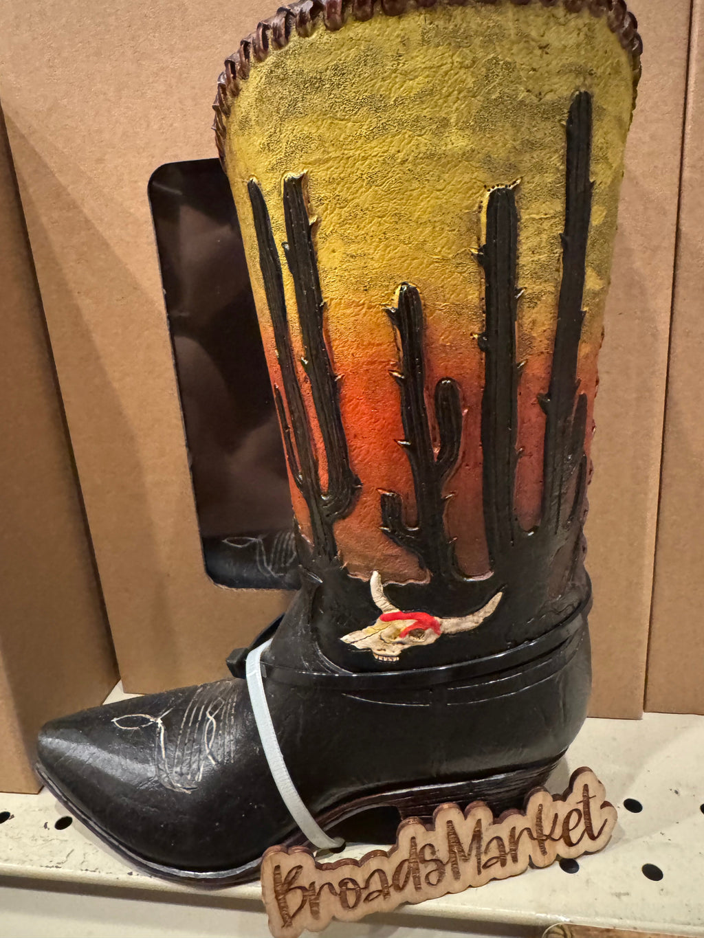 RA7149 Sunset Cactus Boot Vase