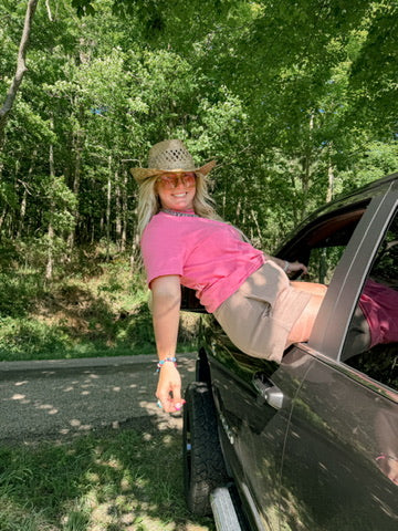 COWGIRL LOUNGE SHORTS: TAUPE