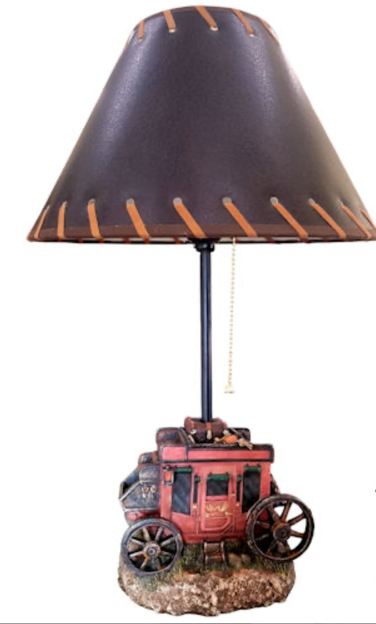 RA7461 Red Stagecoach Wagon Lamp