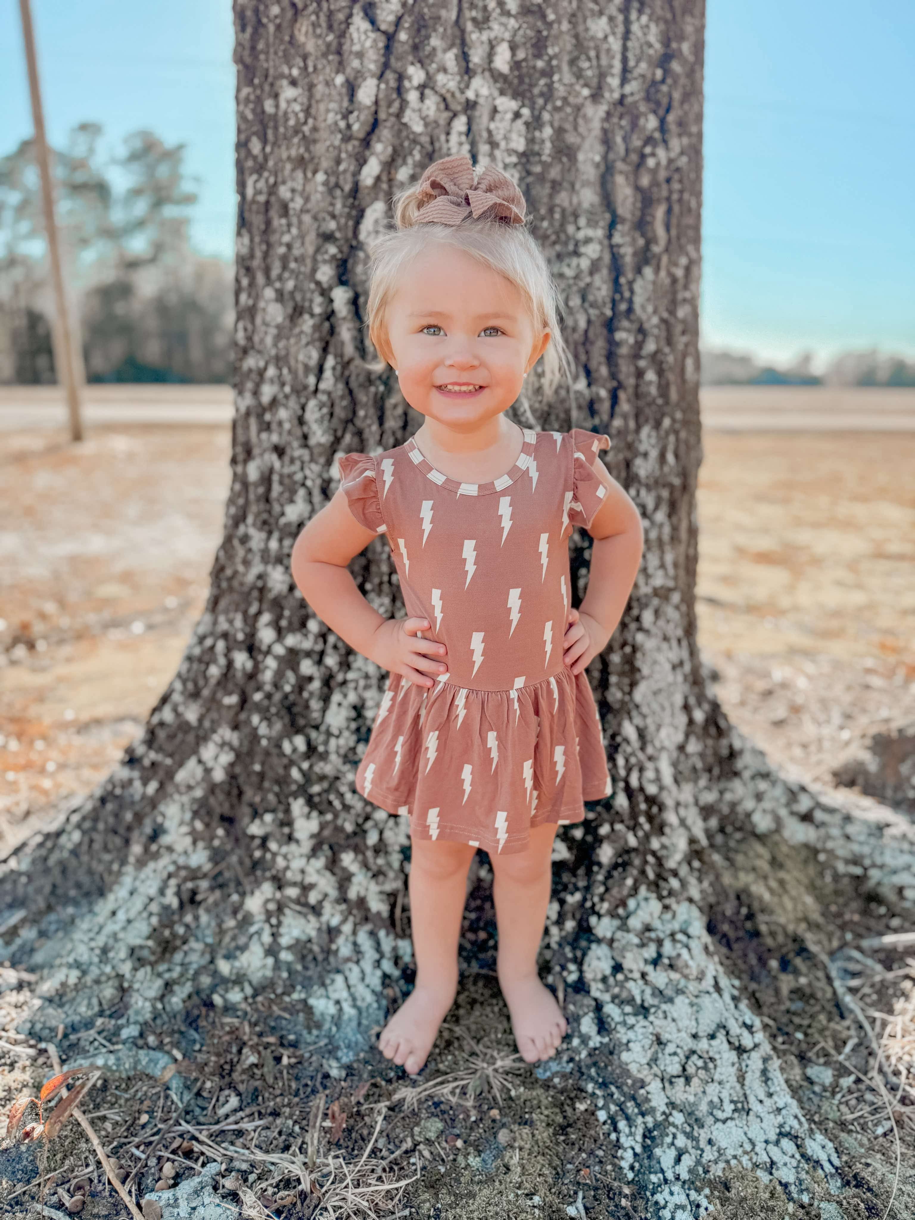 Rust Bolts Bamboo Skirted Romper