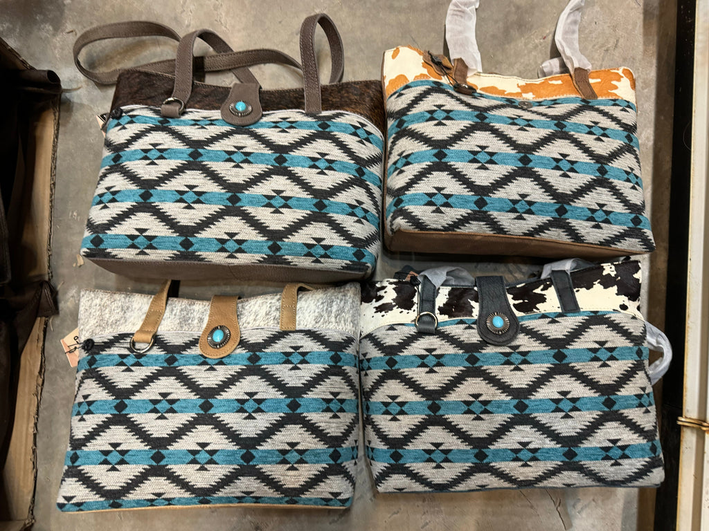 Blue Saddle Bag Shoulder Purse