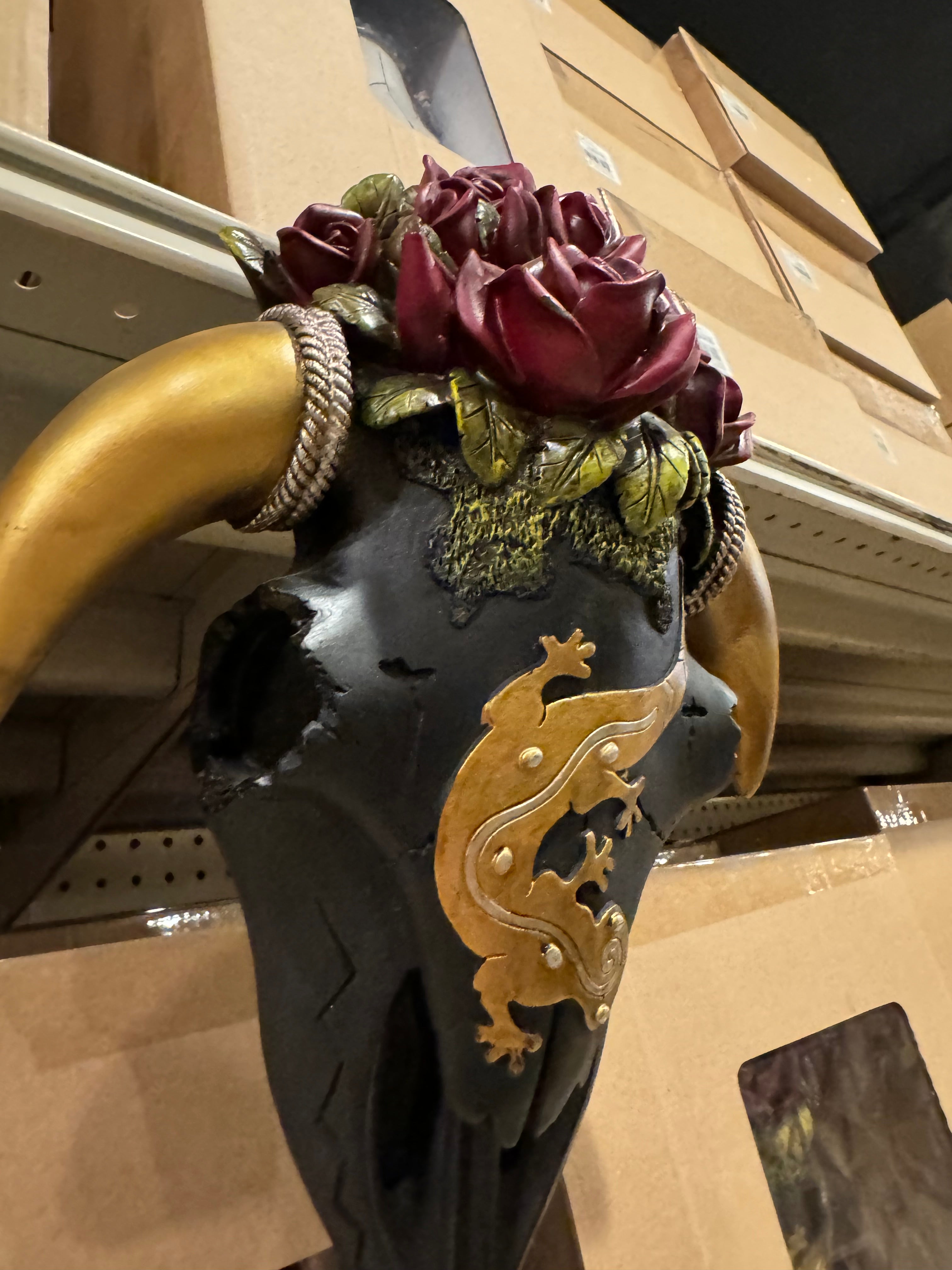 Lizard Gecko Rose Skull