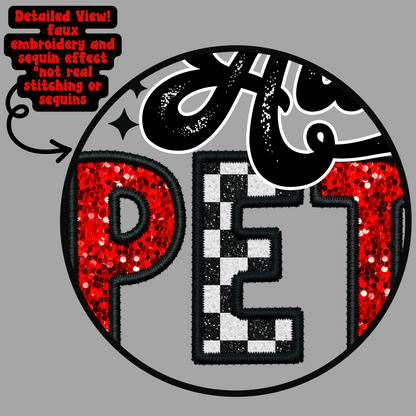 Always Petty Red & Black Checkered Faux Embroidery
