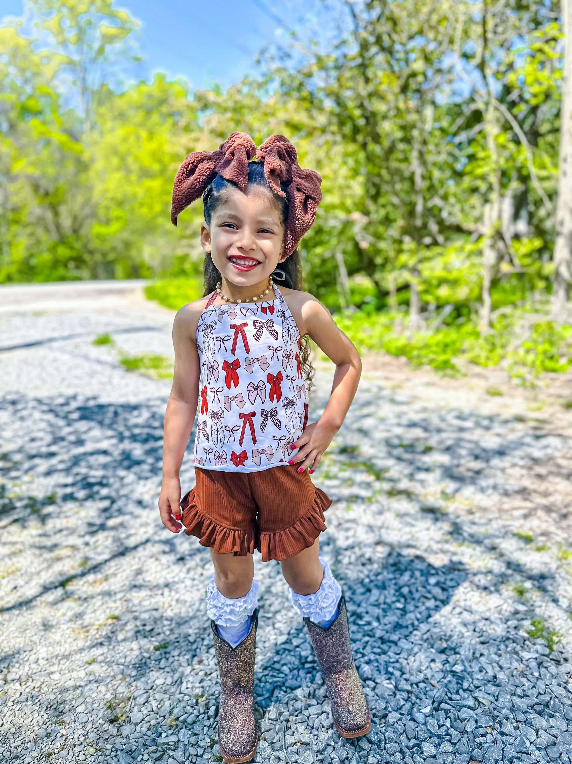 Brown Bows Swing Top