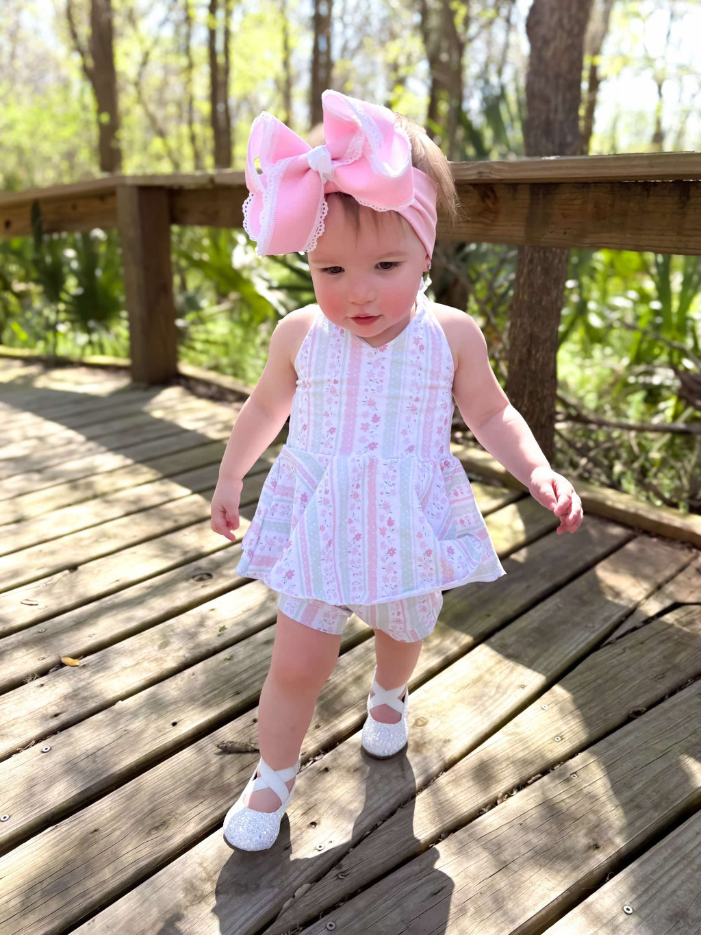 Pink Floral Peplum Set