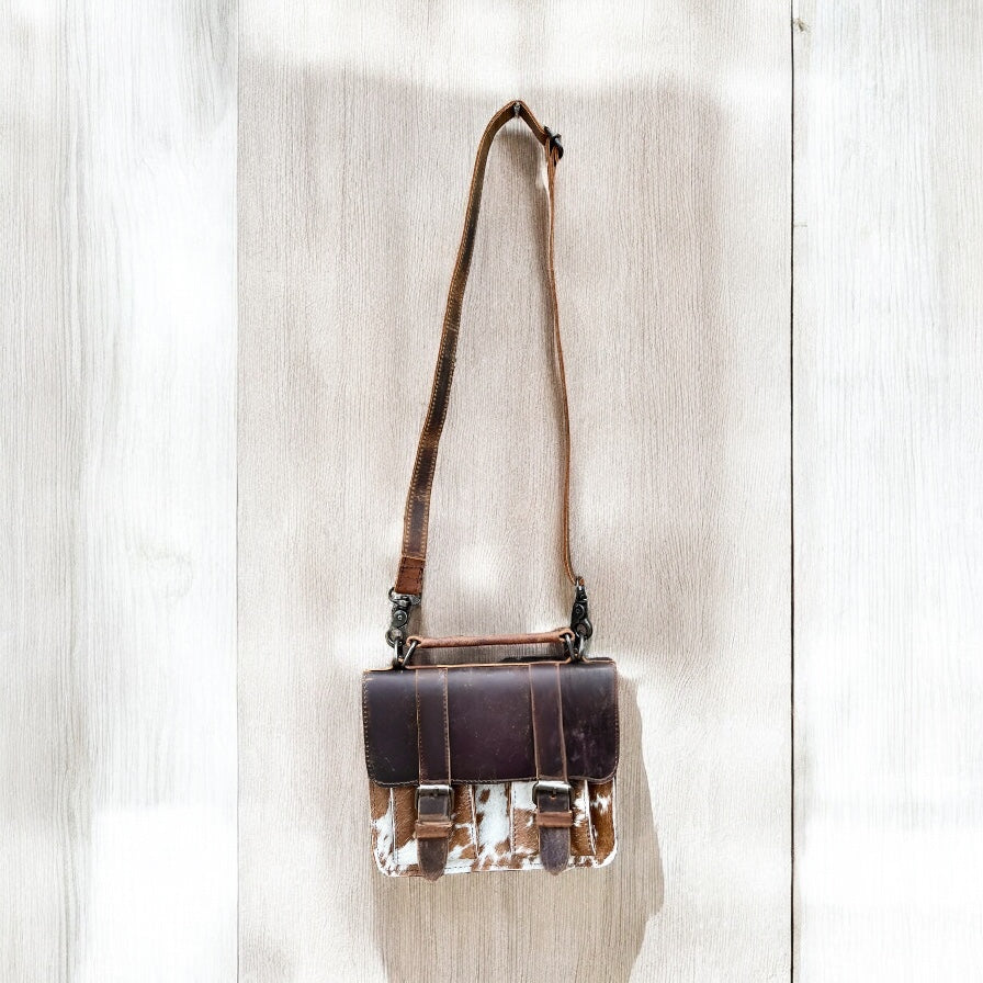 Mini vintage cowhide crossbody bag