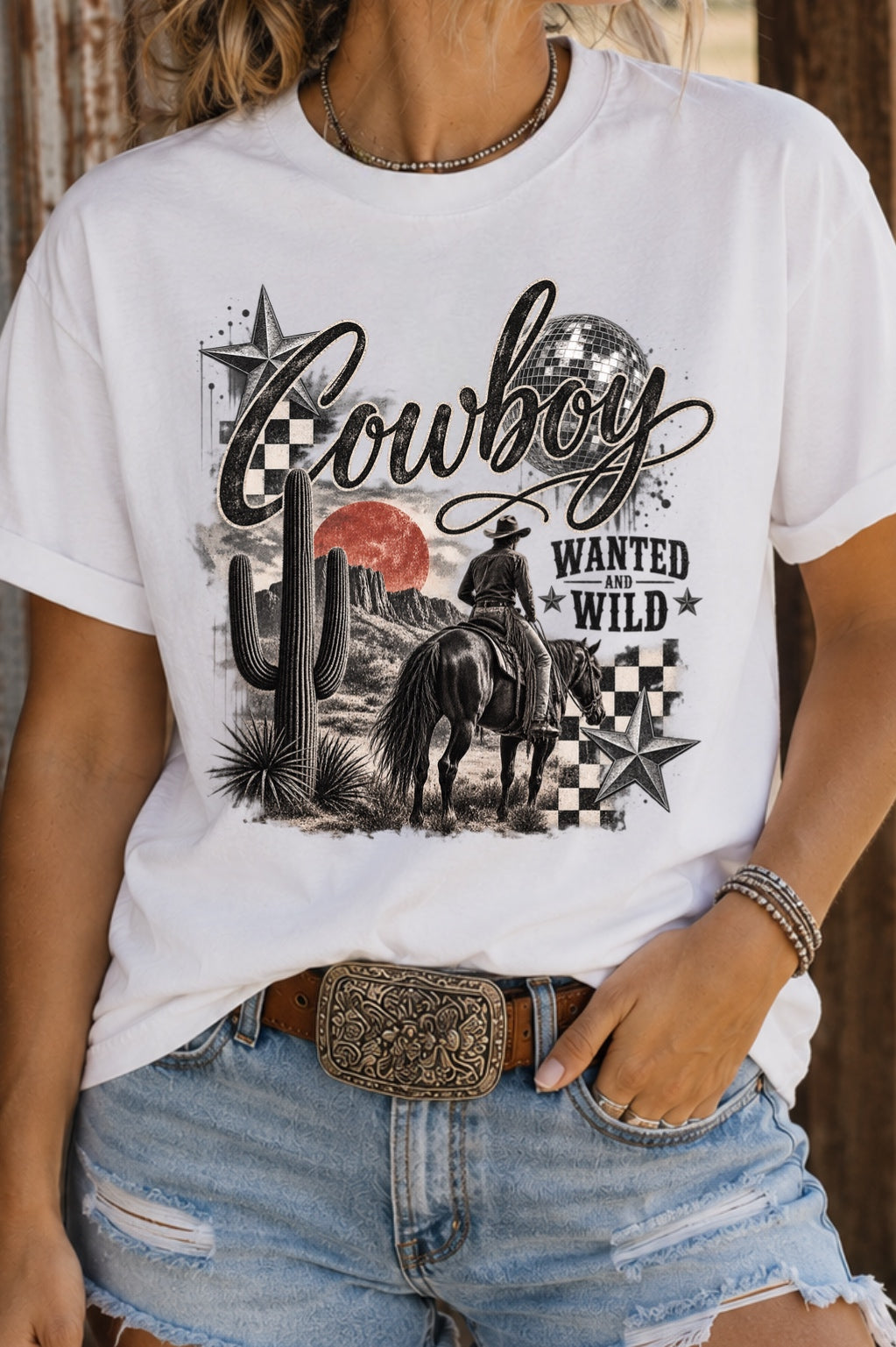 Cowboy Wanted & Wild Graphic Tee