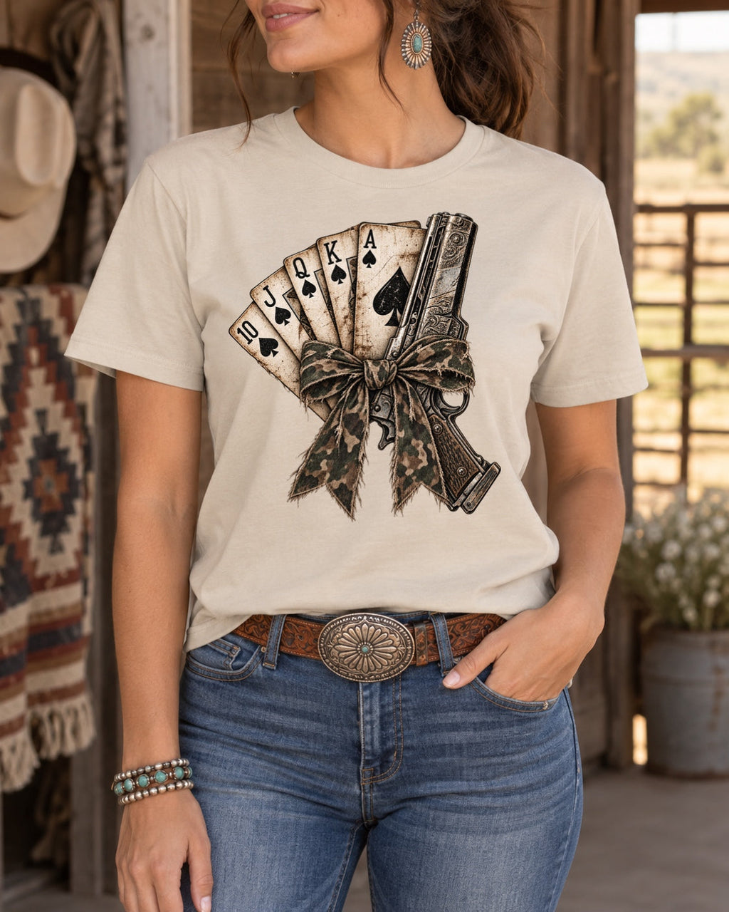 Western Poker Bow Graphic Tee