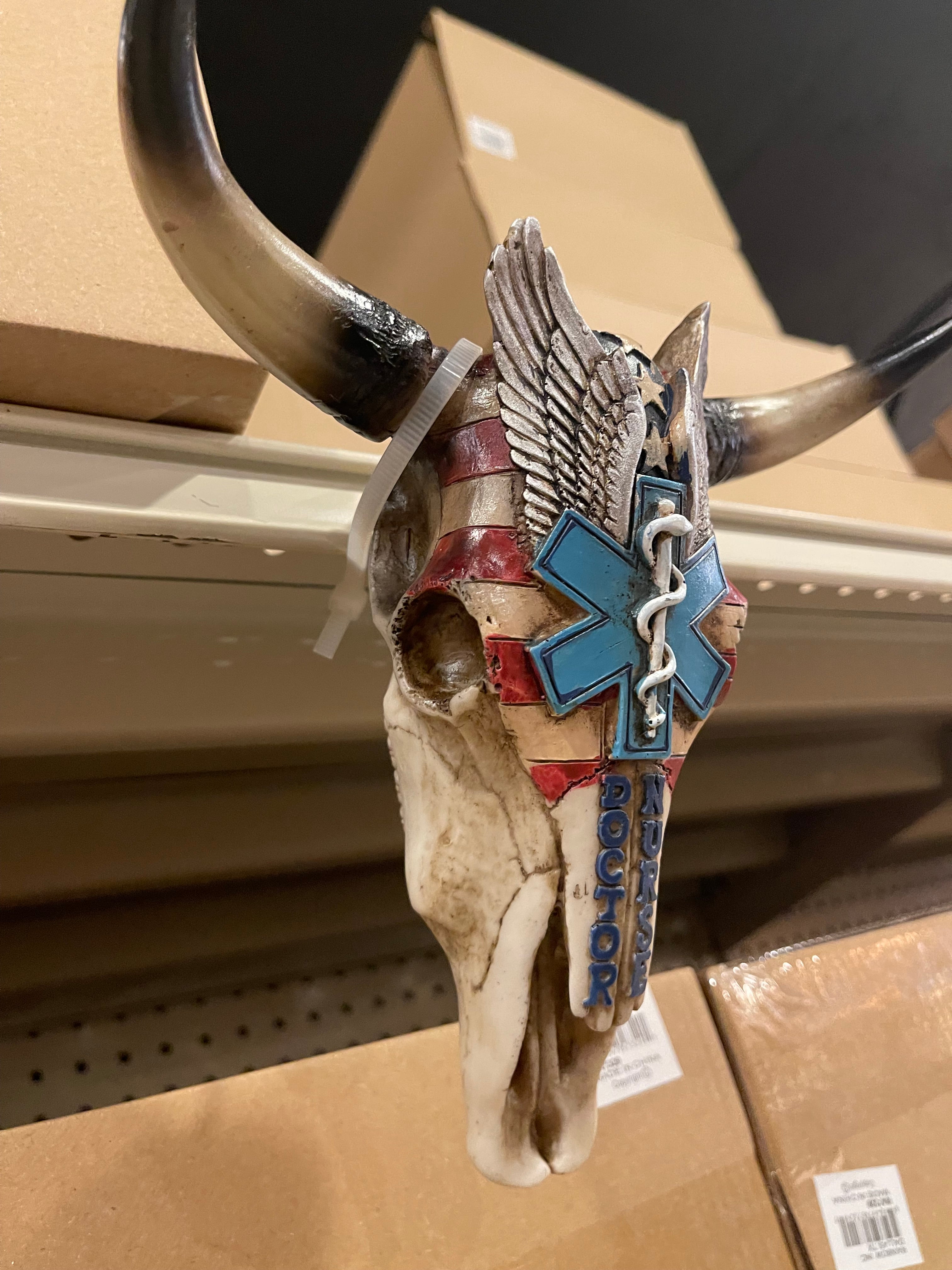 Doctor Nurse Cowskull Wall Decor