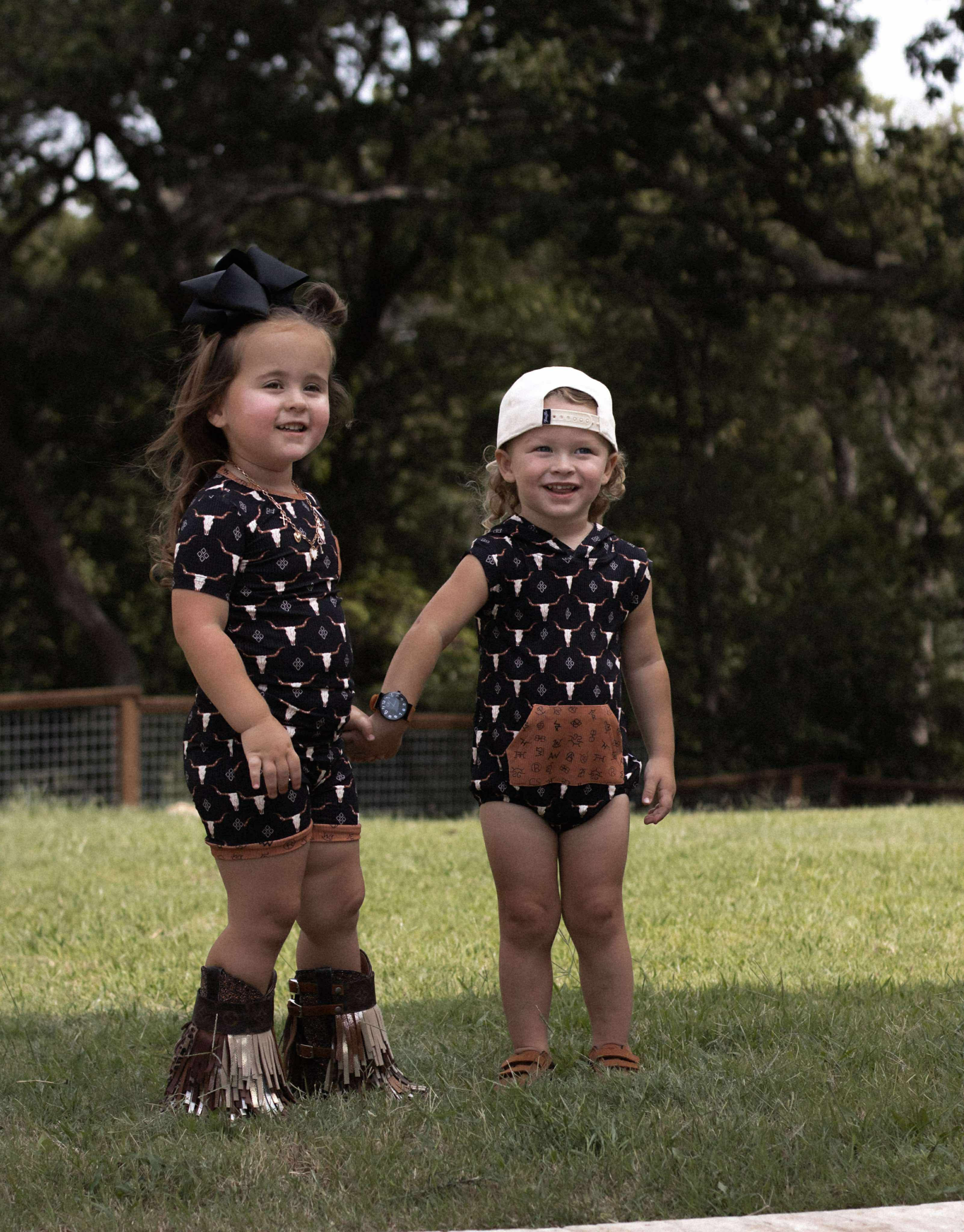 Ranch N Rust Hooded Romper