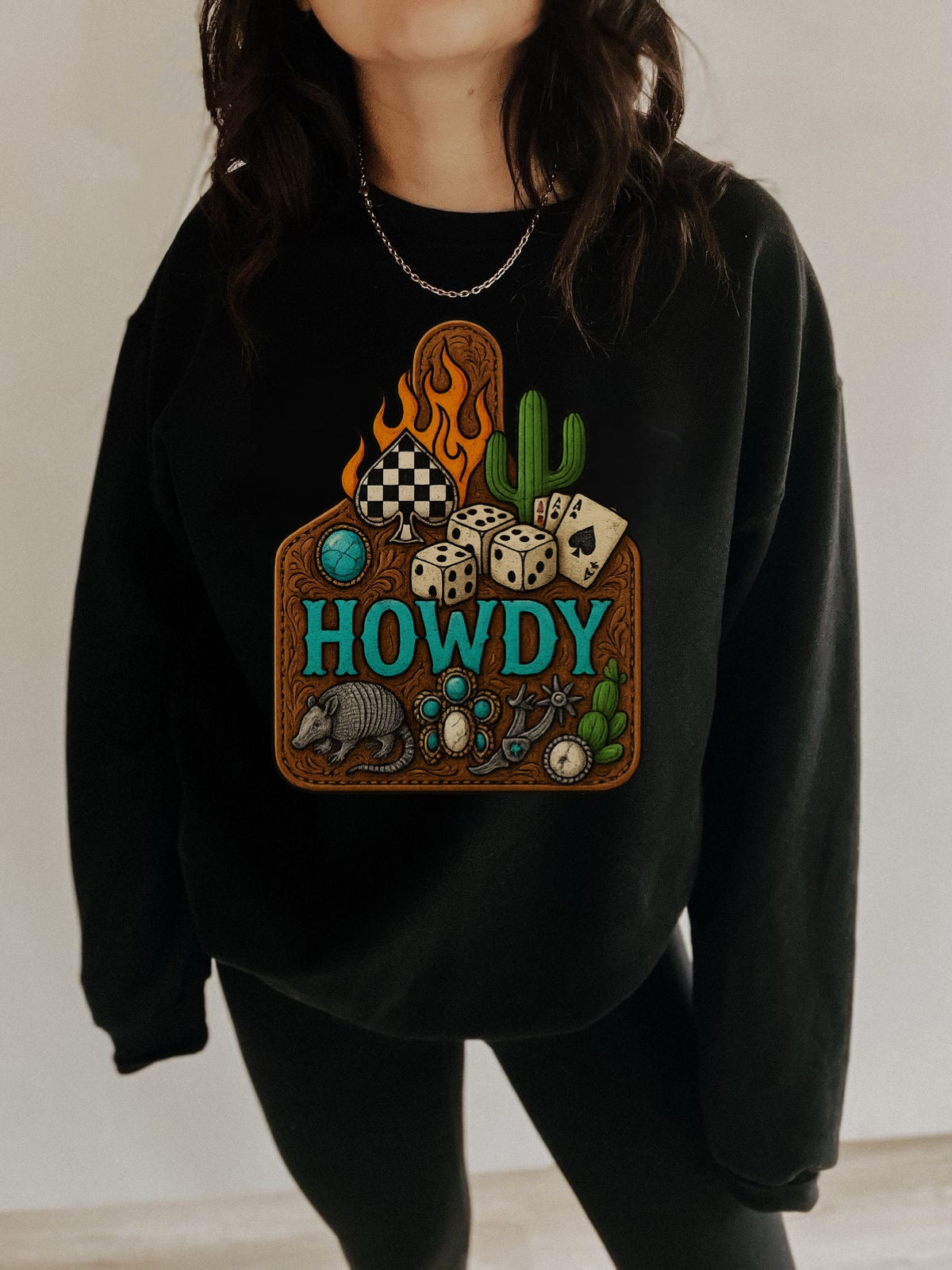 Howdy Western Cow Tag Shirt – Graphic Tee, Long Sleeve & Crewneck