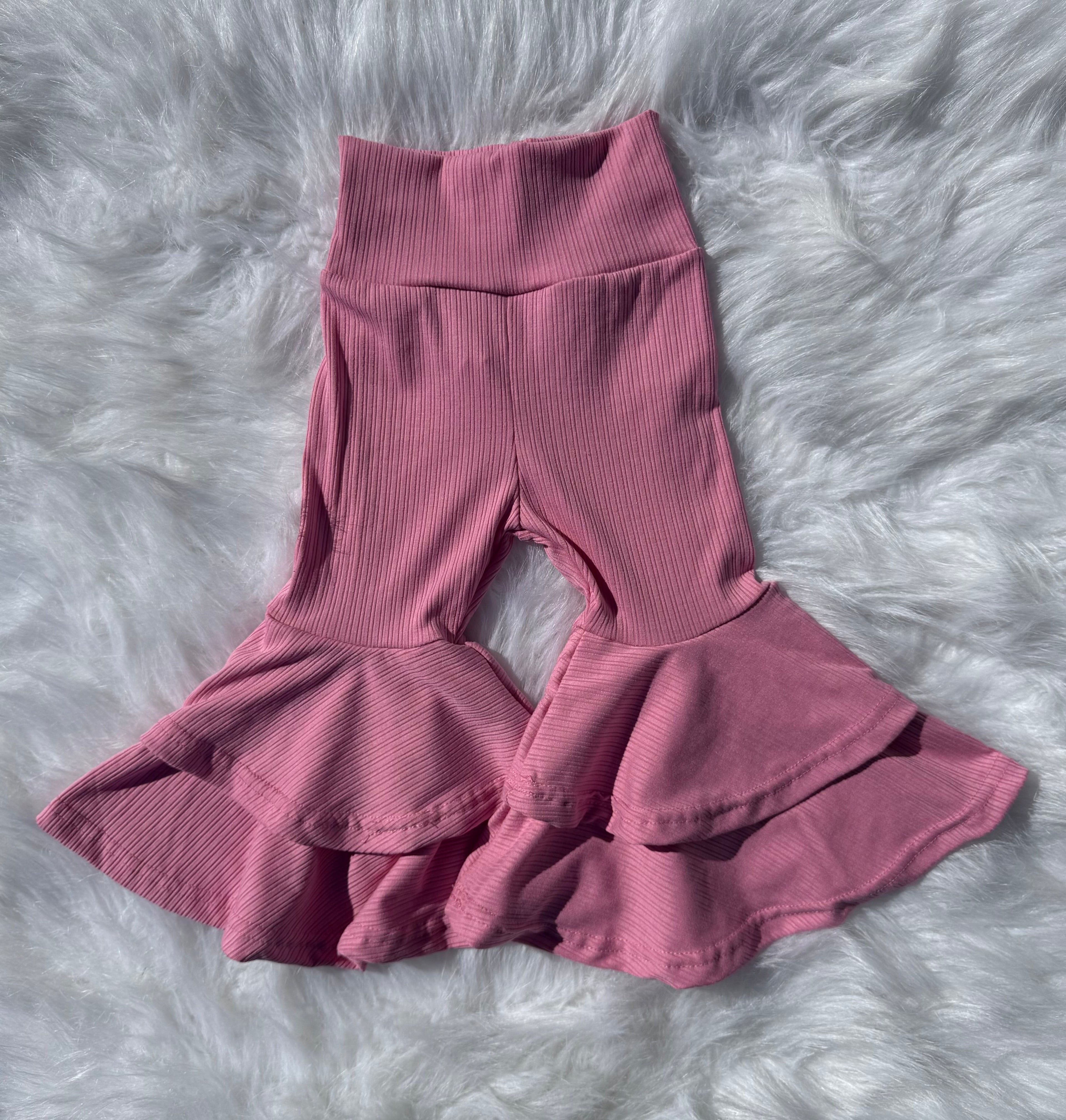 Bubblegum Pink Double Bell Bottoms