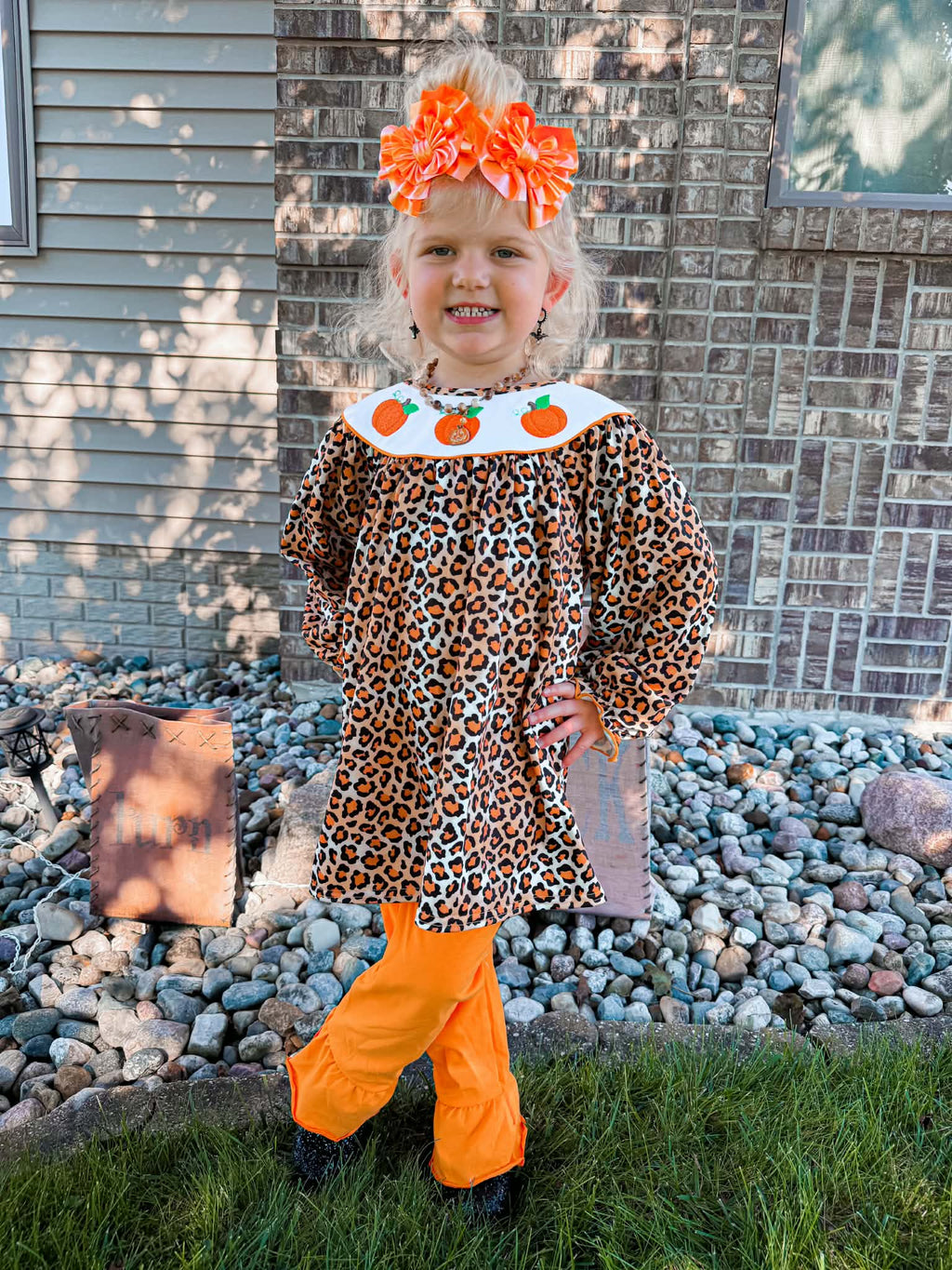 Leopard pumpkins - Girl set