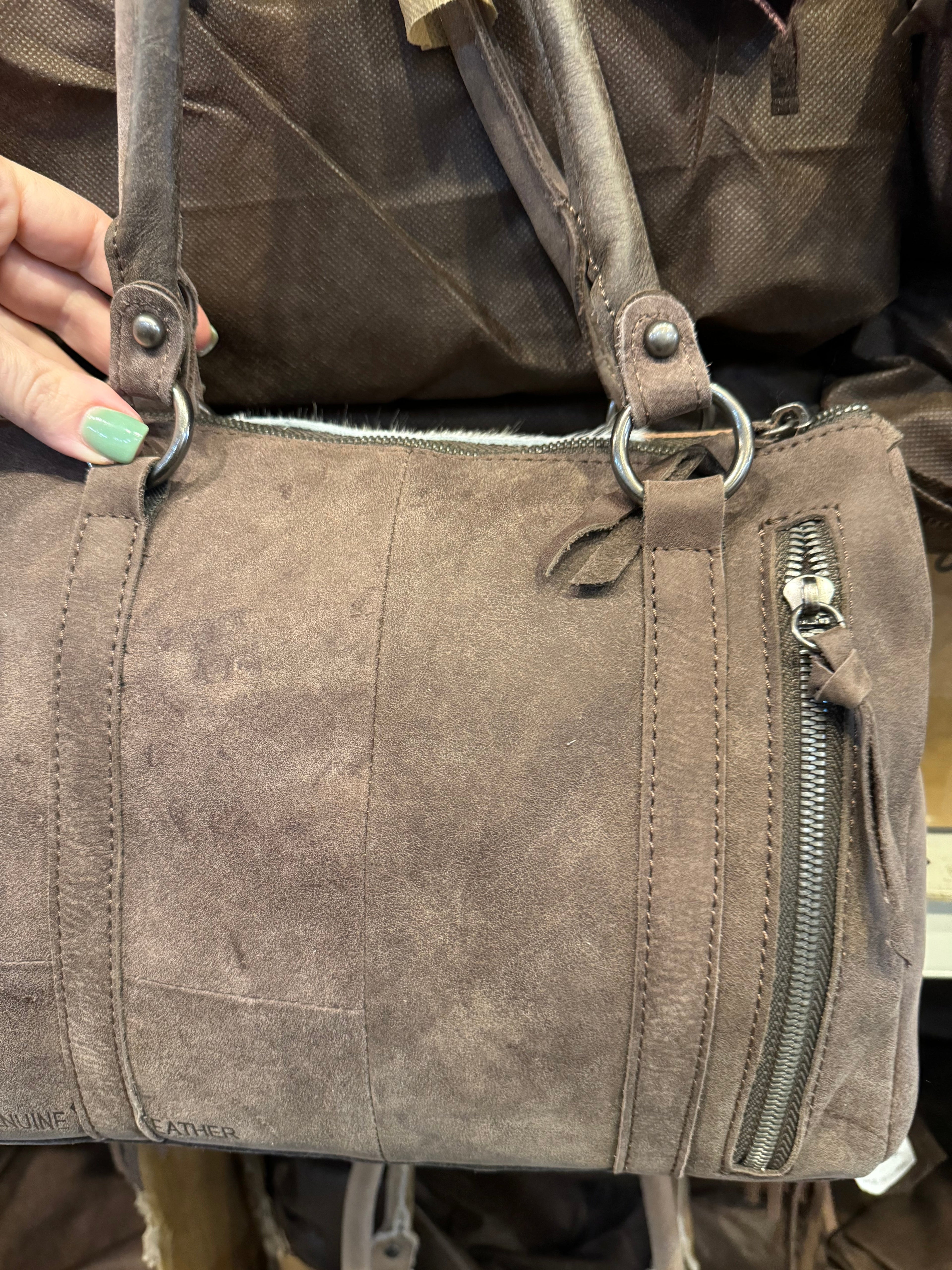 Fringe Aztec Speedy Tooled Carry Purse BA2831