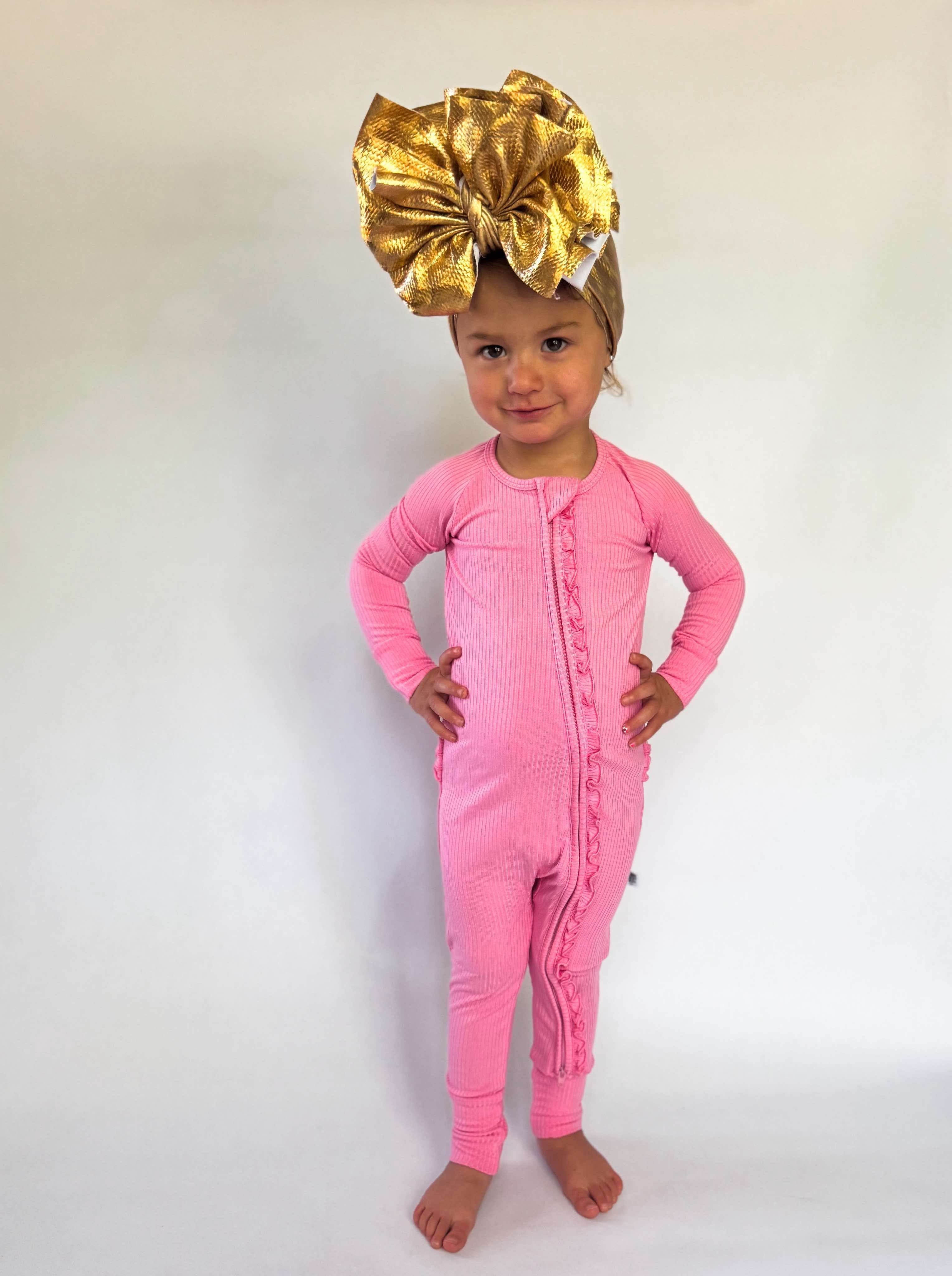 Ballerina Pink Ruffled Bamboo Sleeper