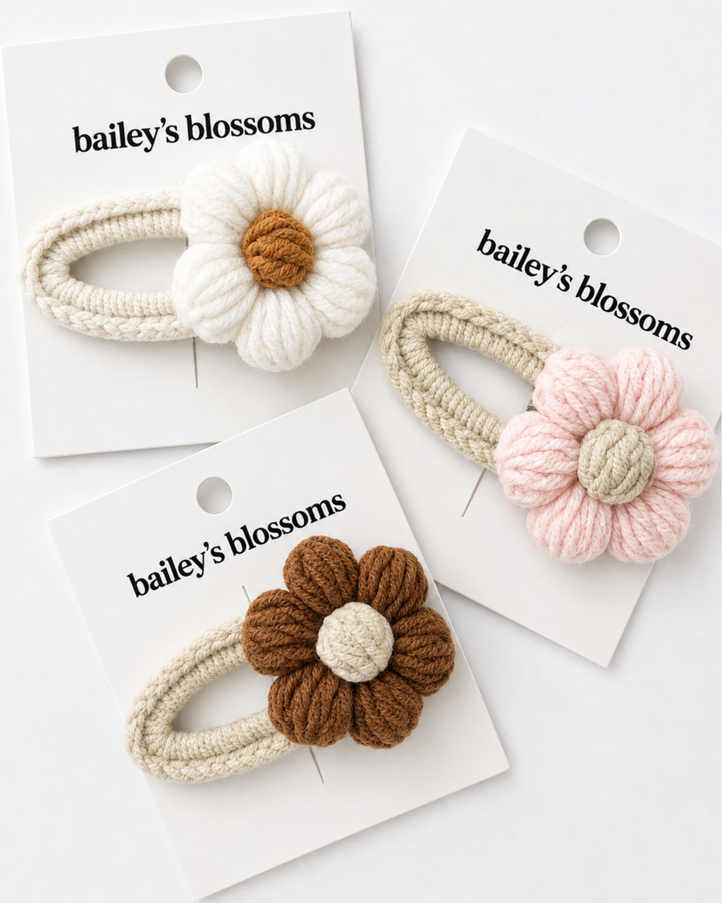Crochet Daisy Clip - Mocha