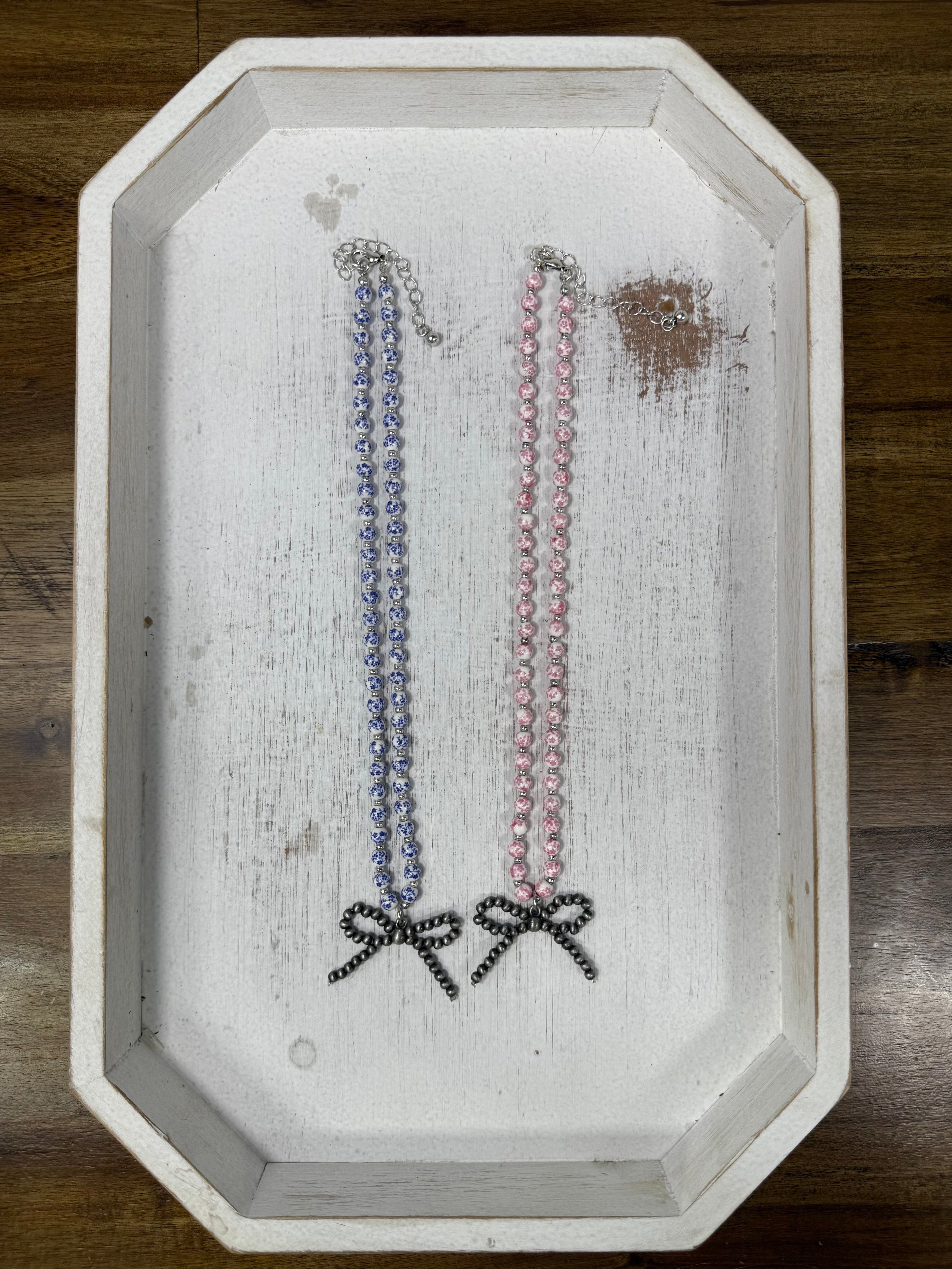 Toile Bow Necklace (2 colors)