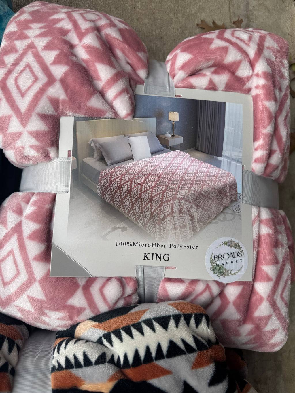 Blush Pink Aztec Super Plush Blanket