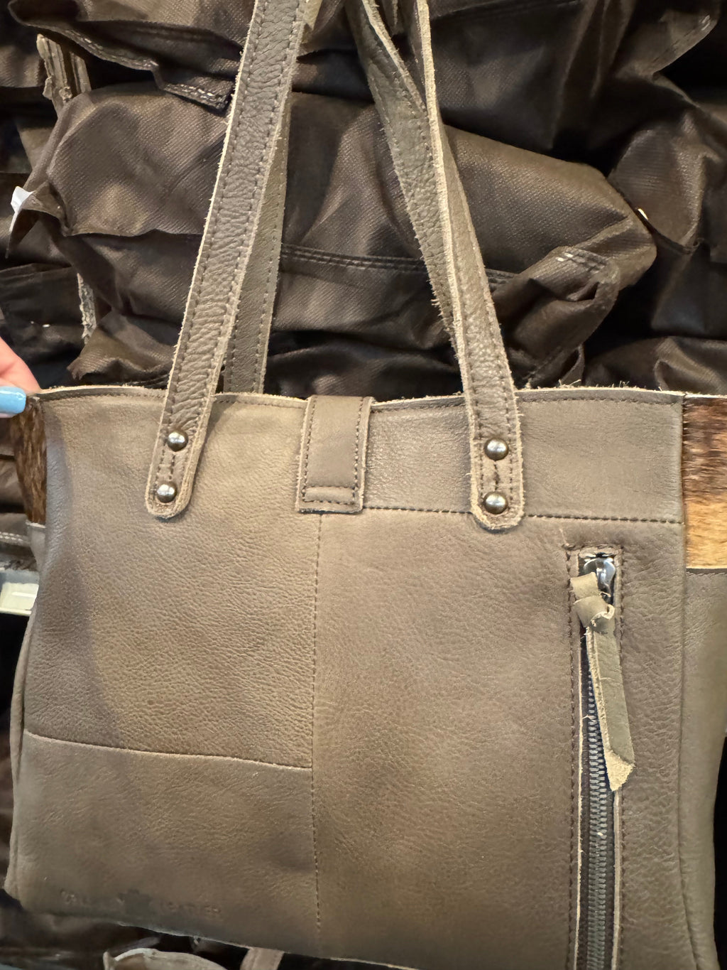 BA2824 Buckle Cowhide Handbag