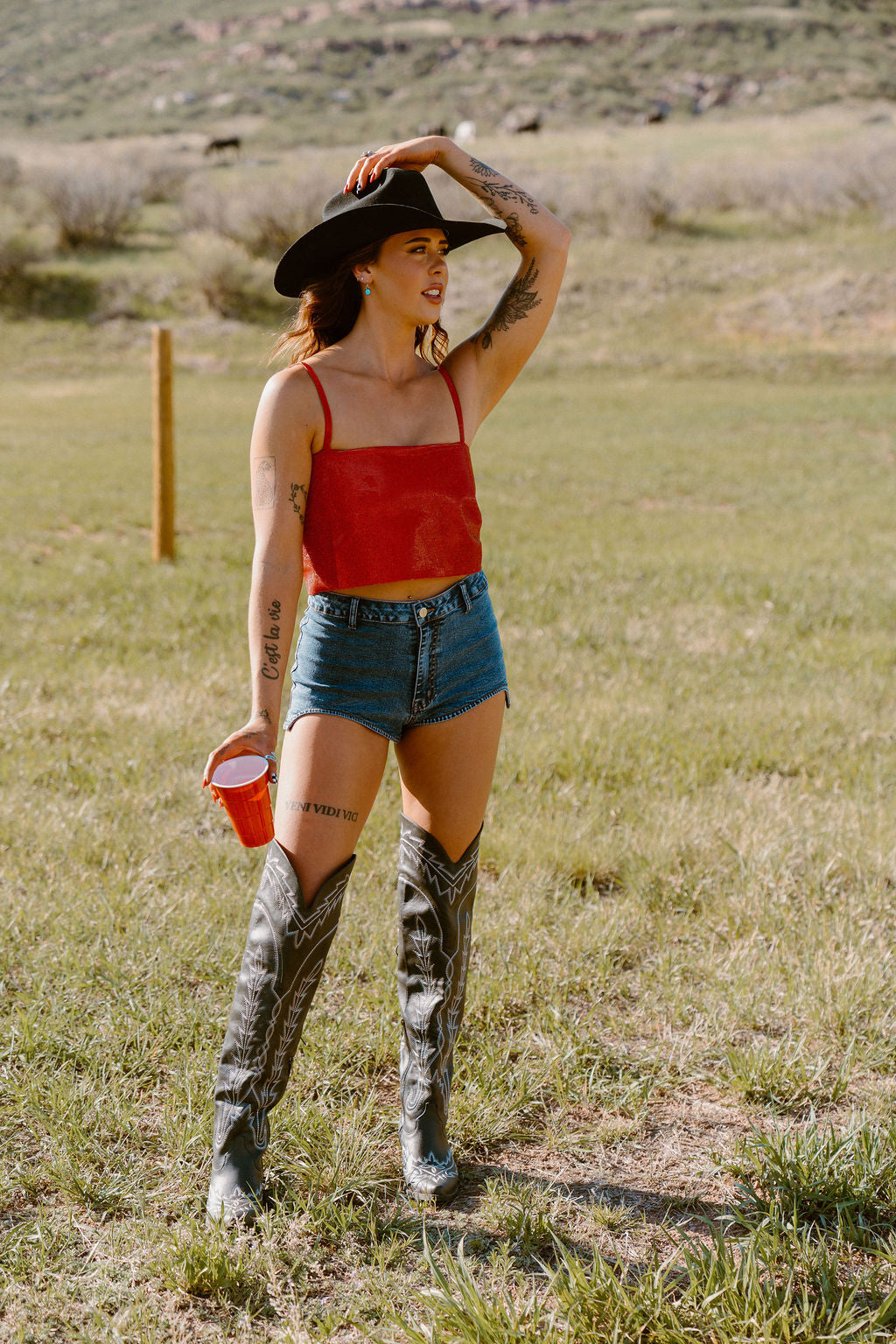 Bombshell Red Rhinestone Cropped Top