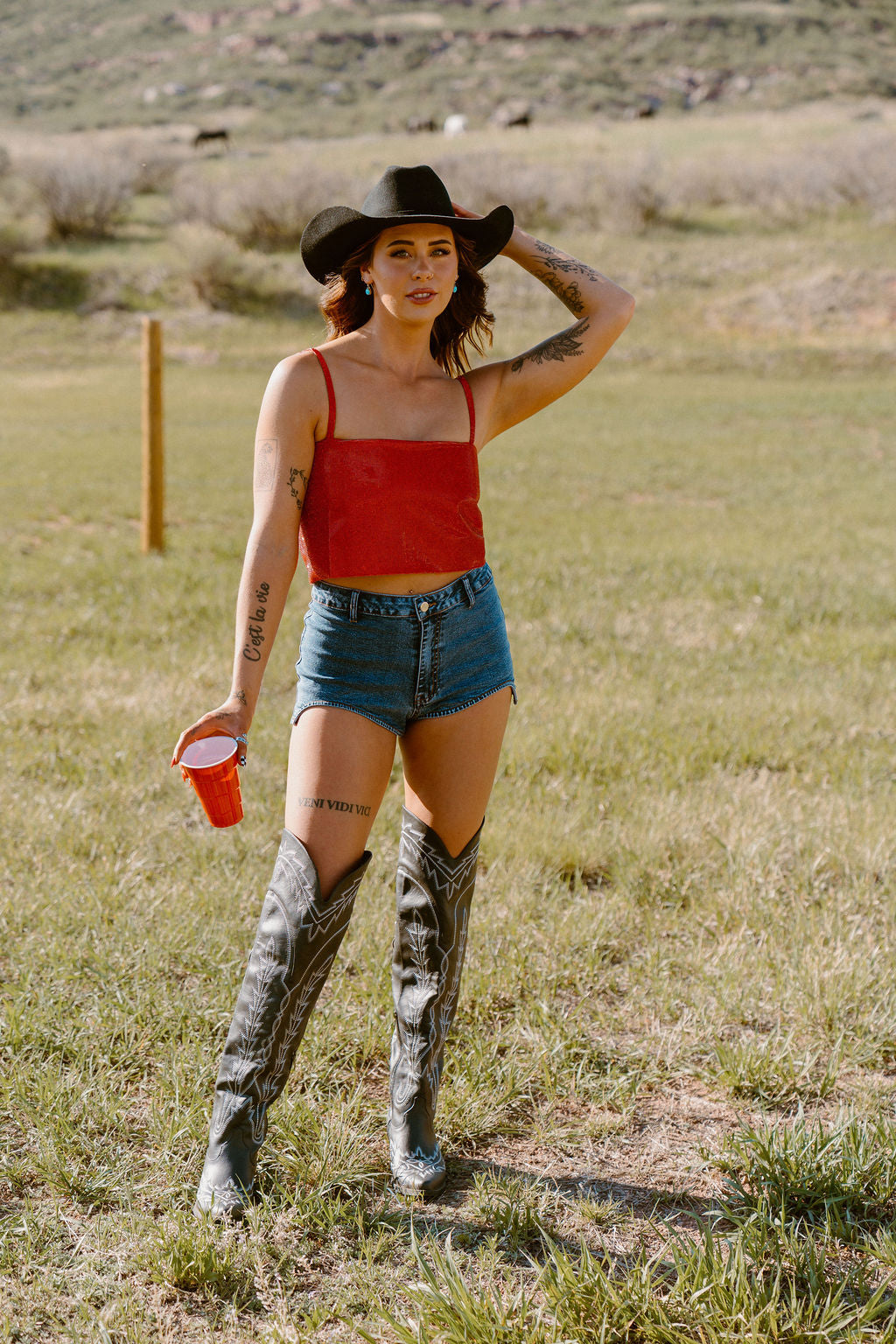 Bombshell Red Rhinestone Cropped Top