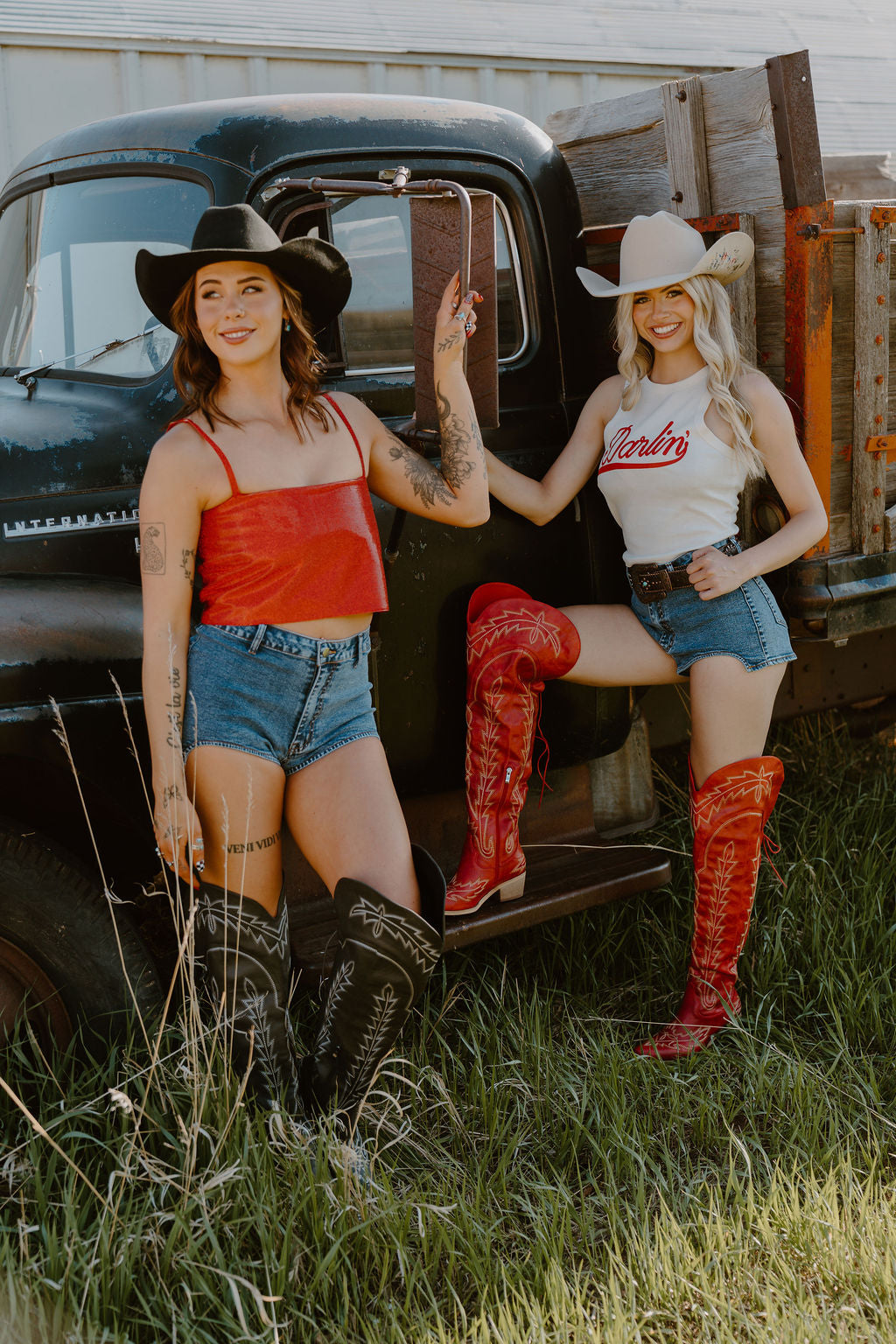 Bombshell Red Rhinestone Cropped Top