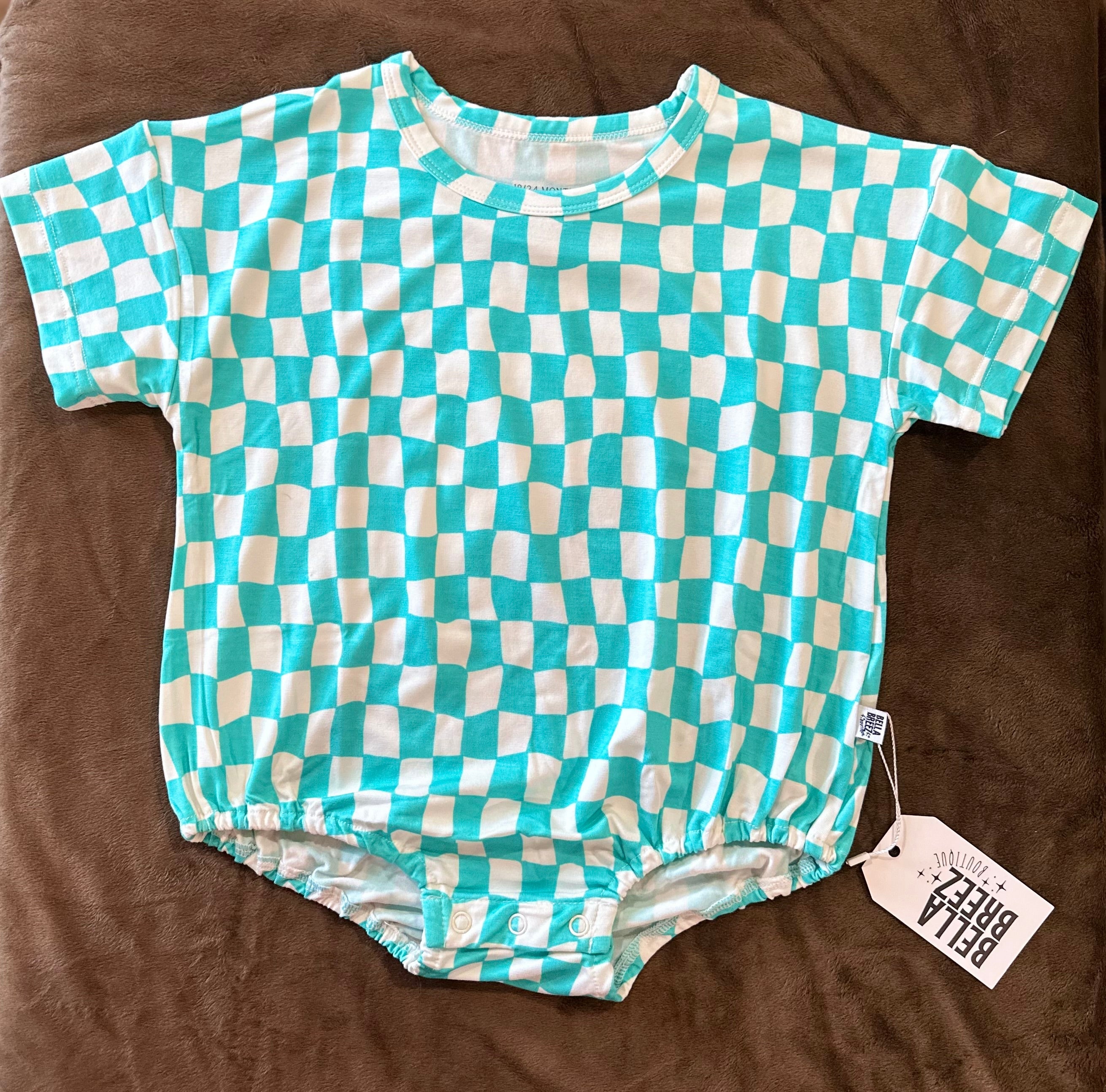 Wavy Checks Oversized Bamboo Romper